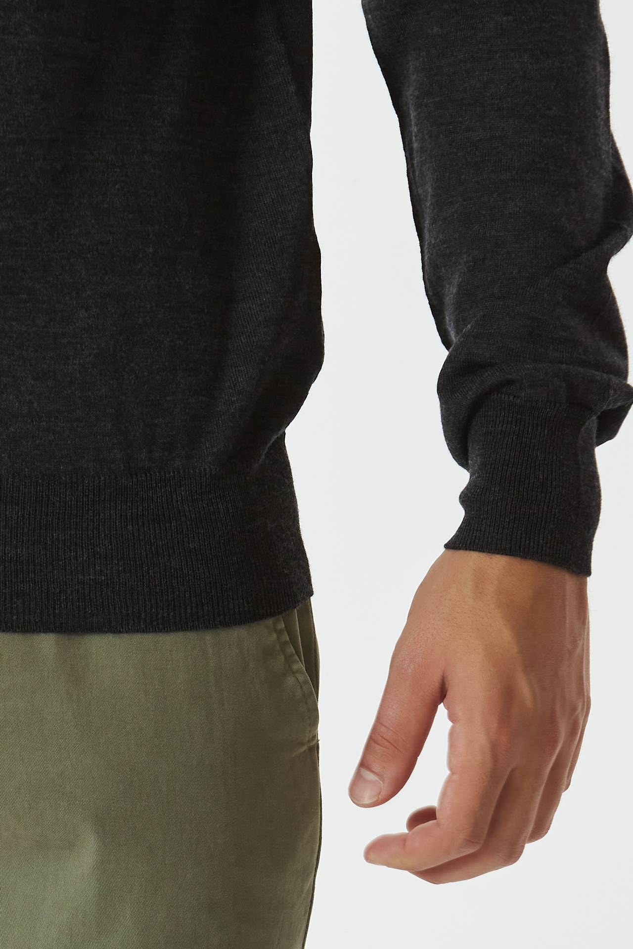 Maglia in lana rasata antracite