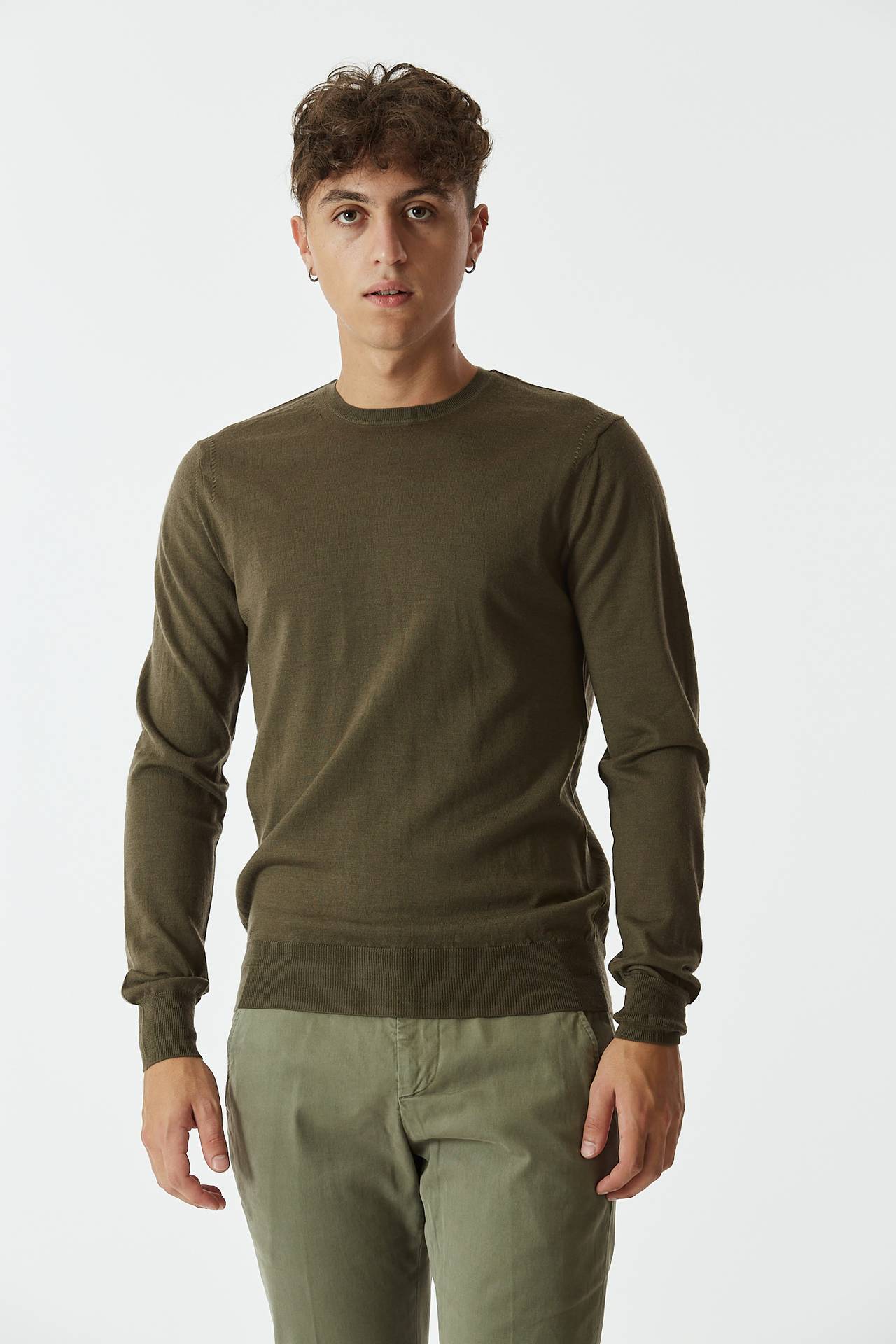 Maglia in lana rasata verde