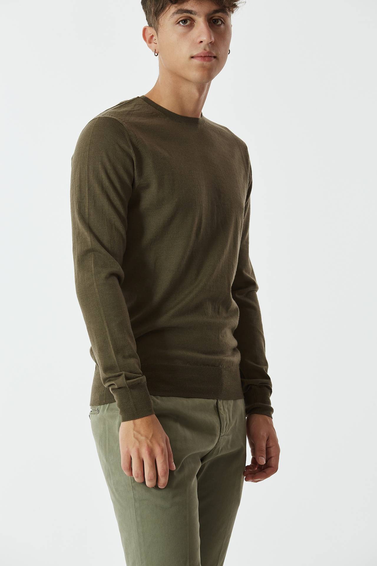 Maglia in lana rasata verde