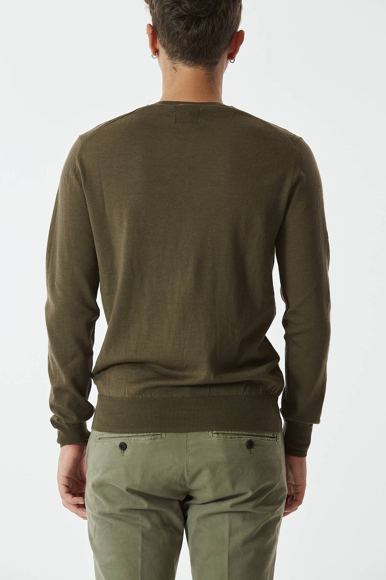 Maglia in lana rasata verde