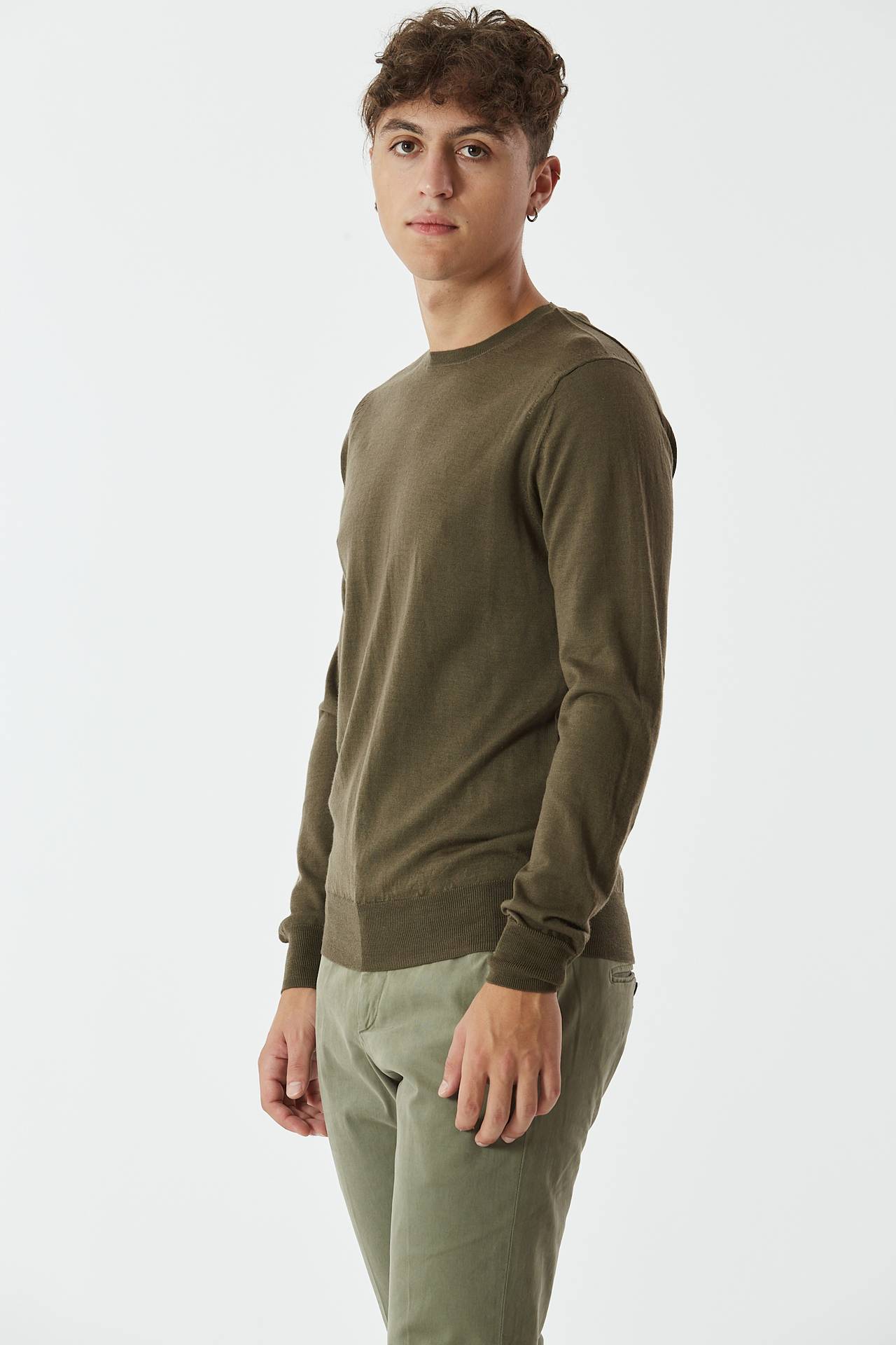 Maglia in lana rasata verde