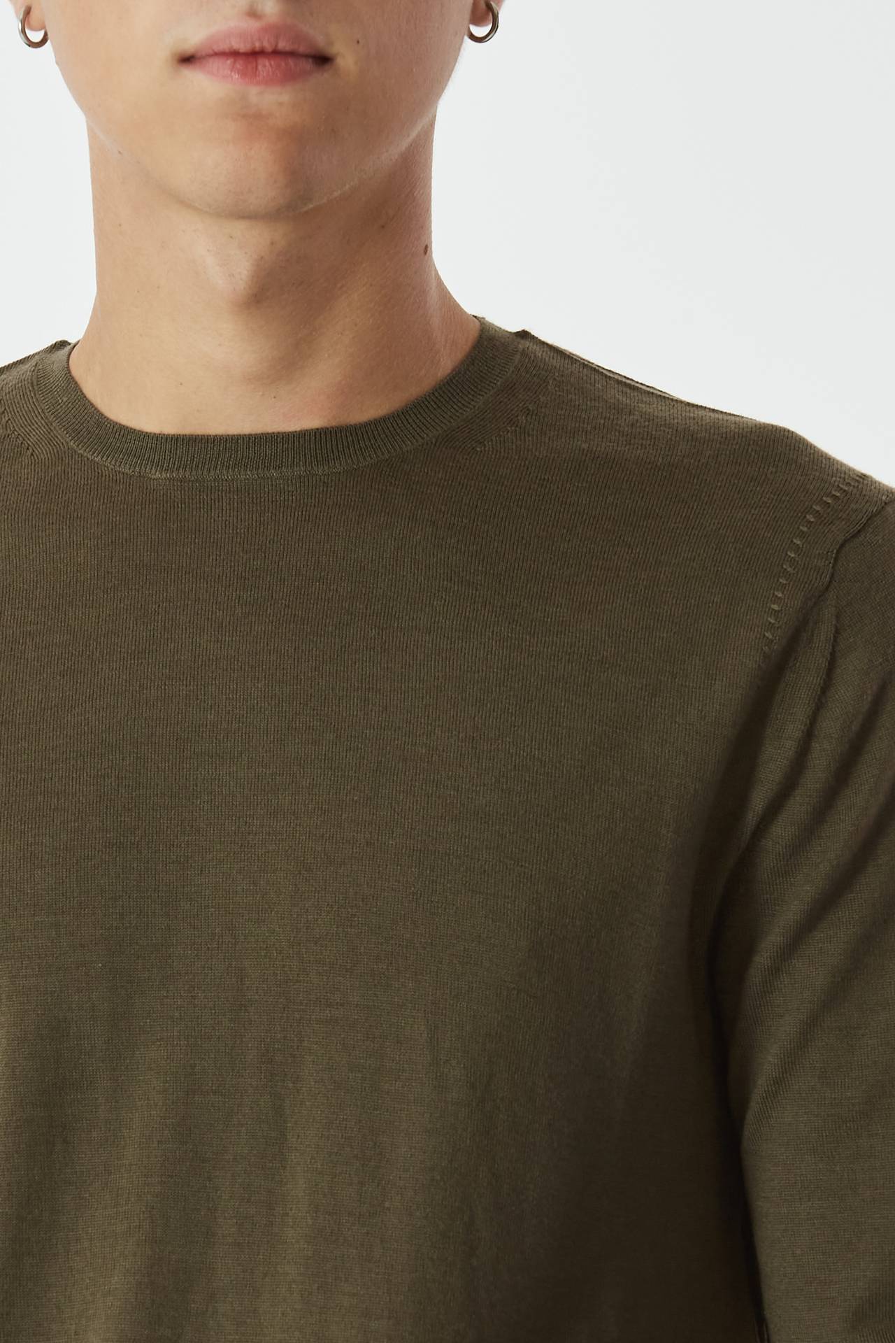 Maglia in lana rasata verde