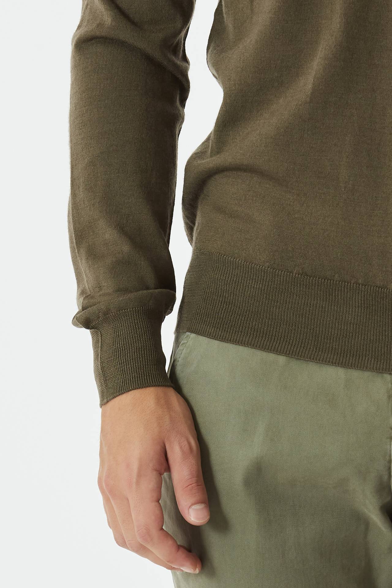 Maglia in lana rasata verde