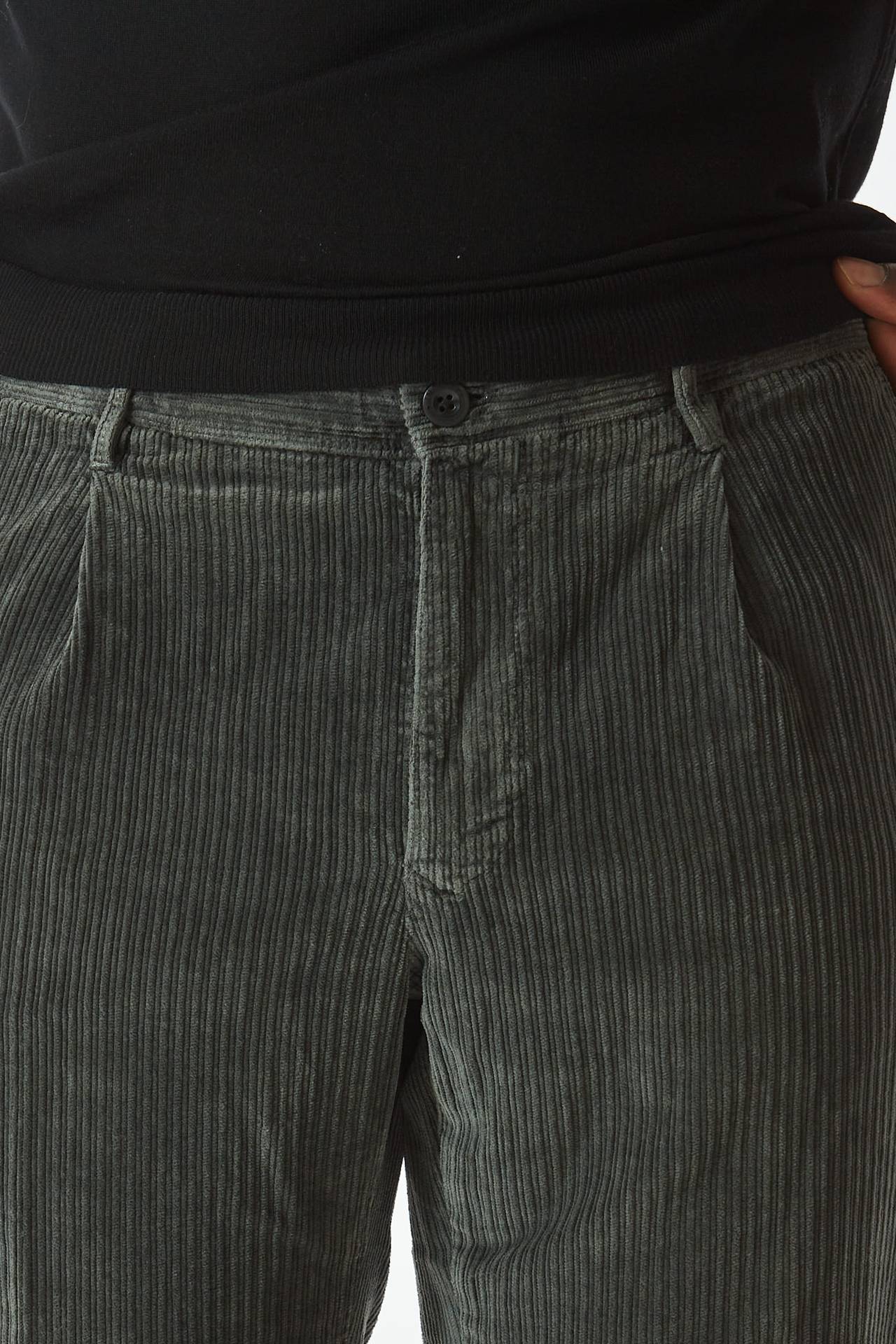 Pantalone in velluto stretch grigio