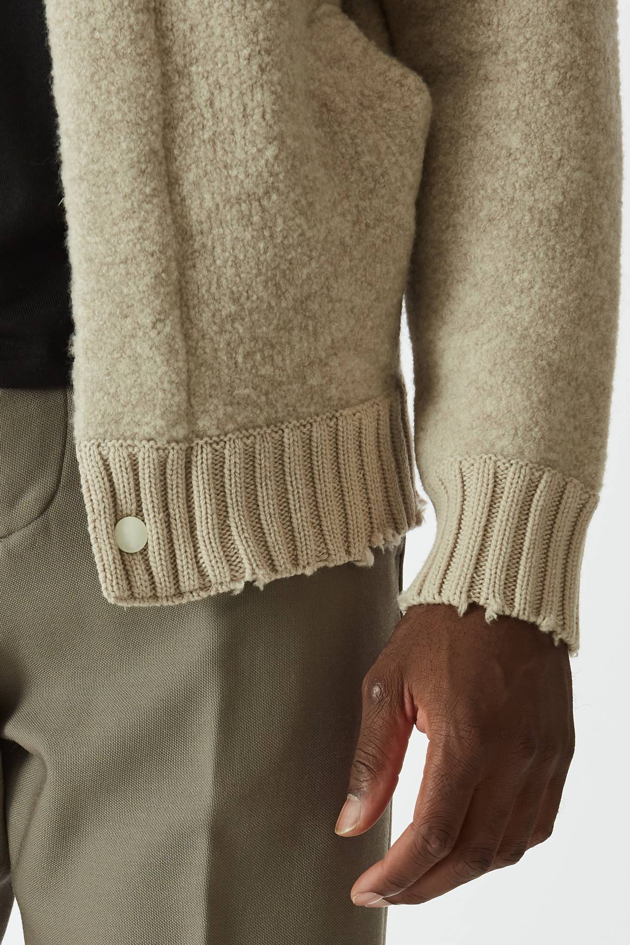 Bomber in lana bouclè avorio