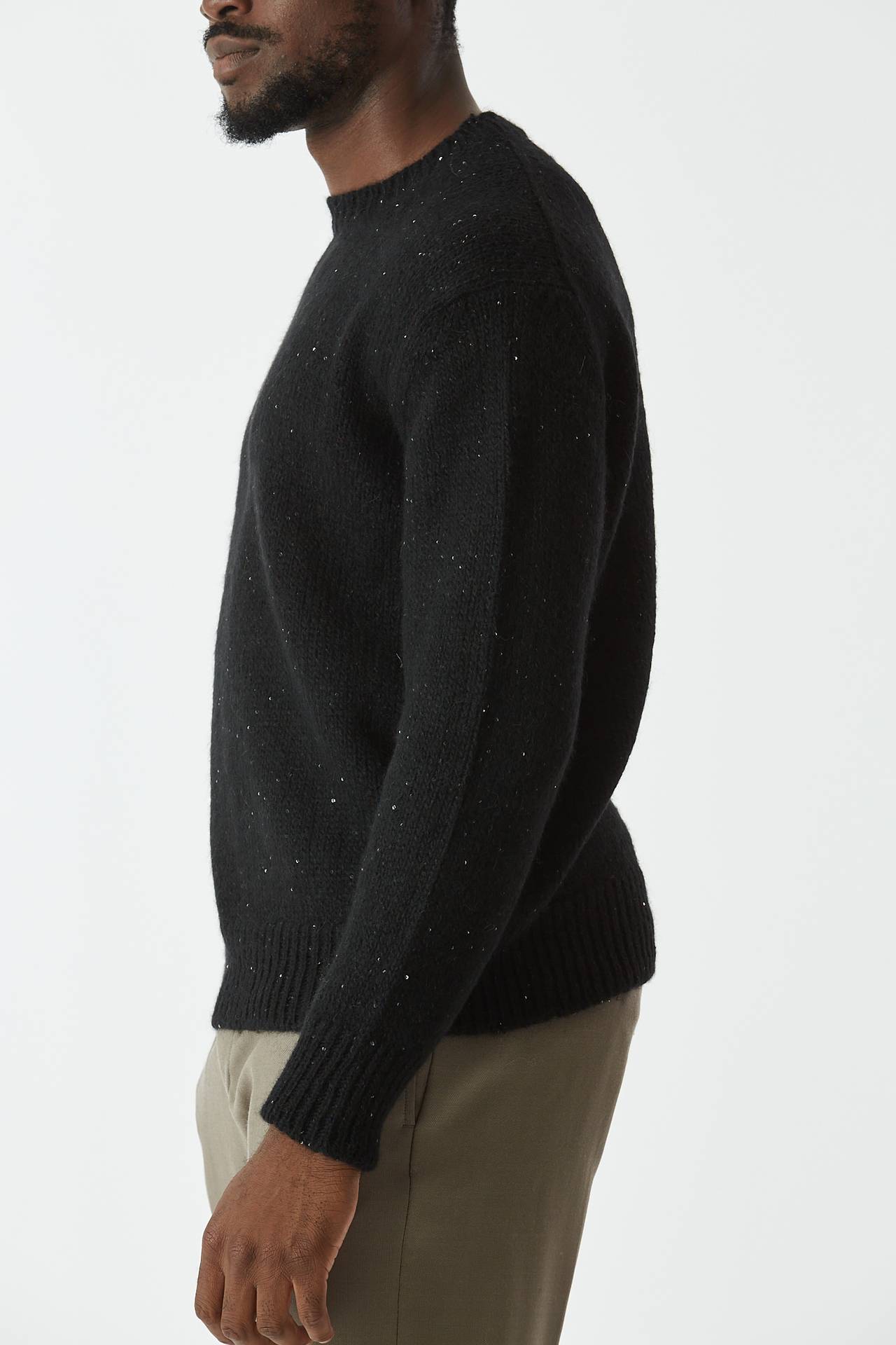 Maglia alpaca paillettes nero