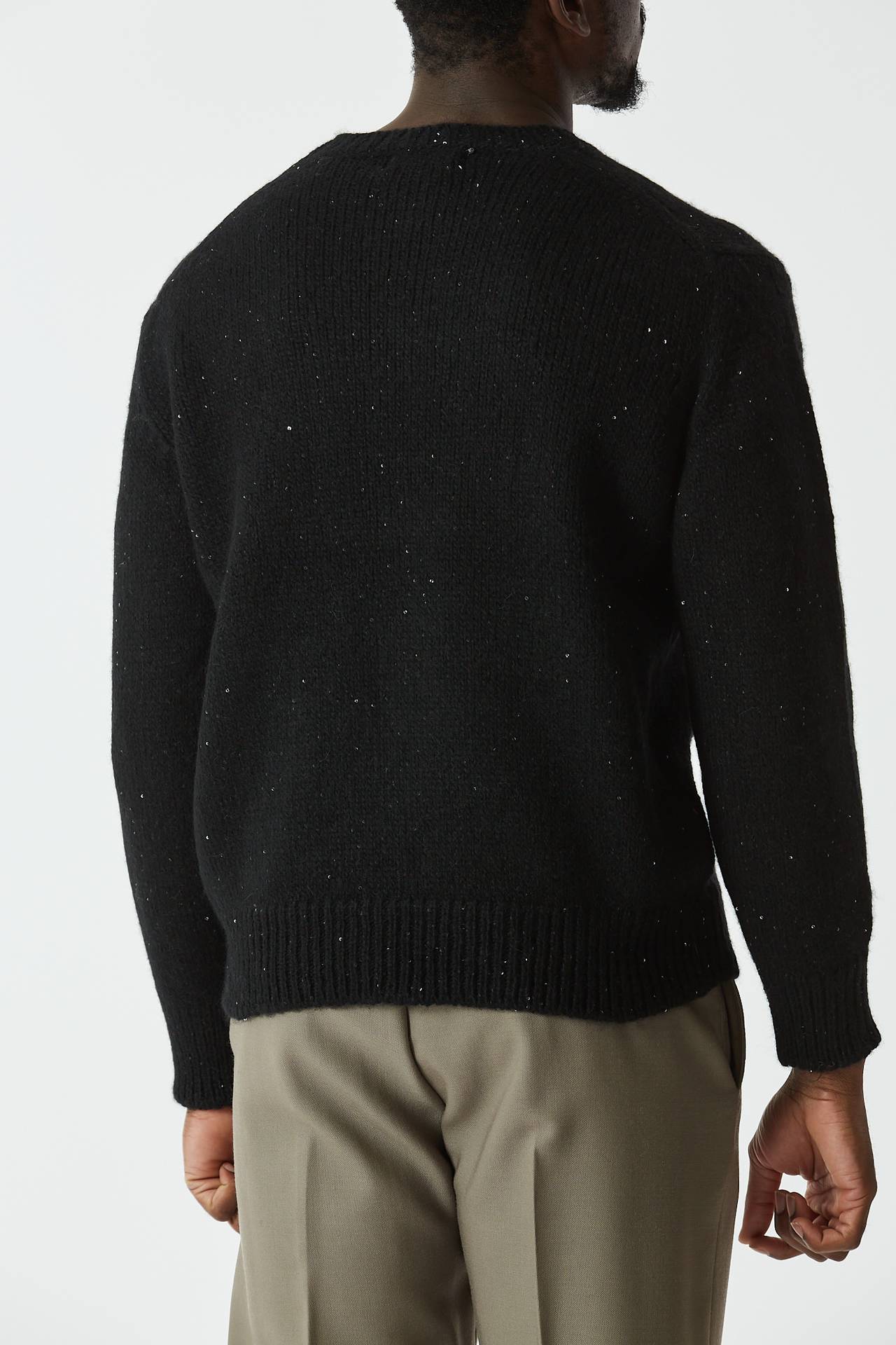 Maglia alpaca paillettes nero