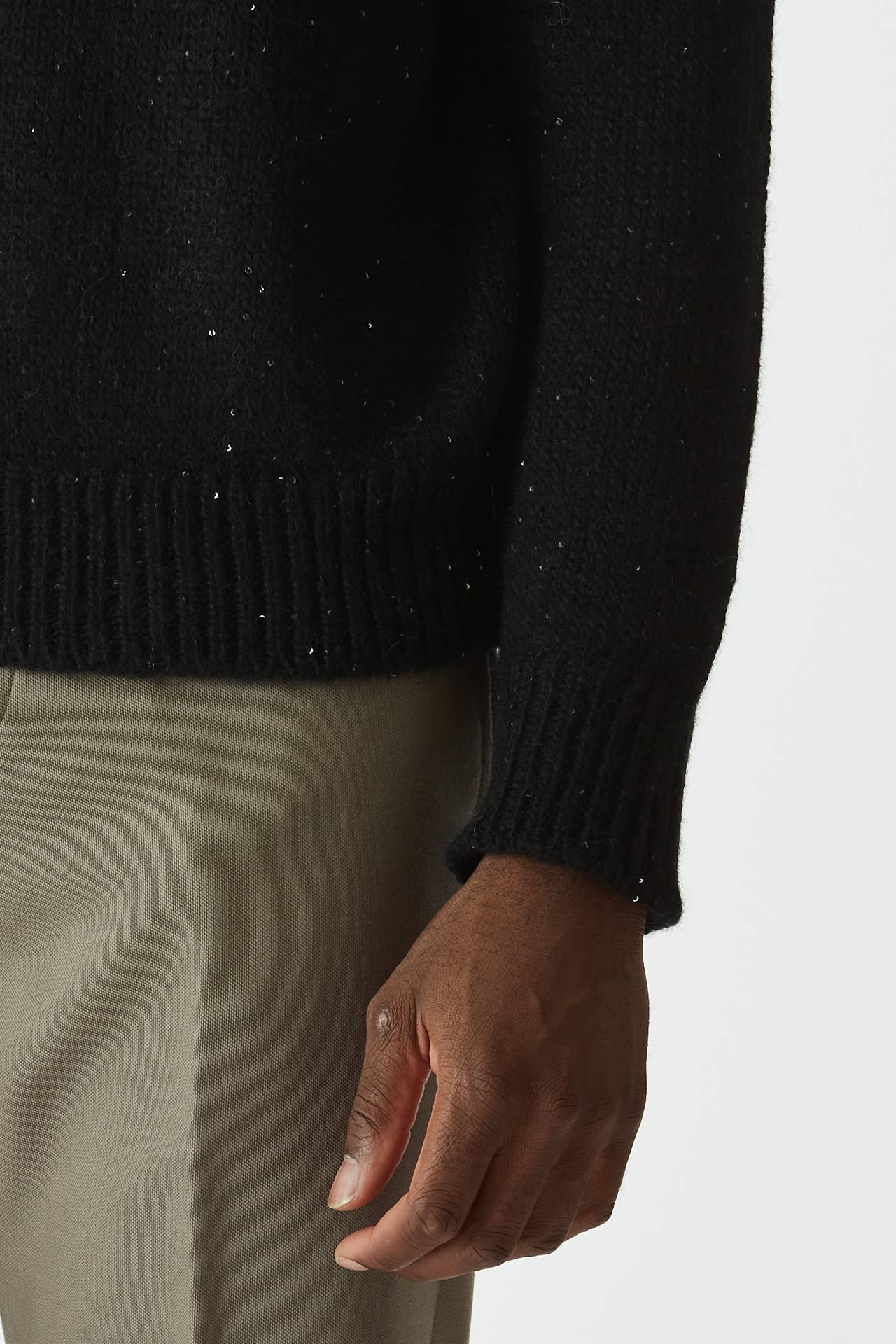 Maglia alpaca paillettes nero