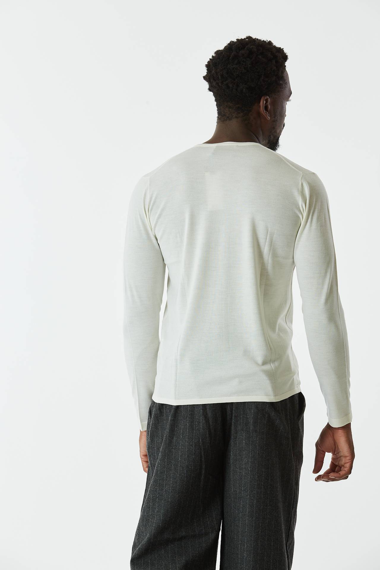 Maglia misto cashmere panna