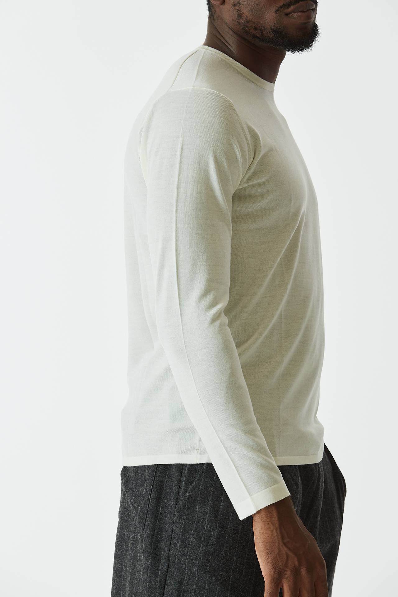 Maglia misto cashmere panna