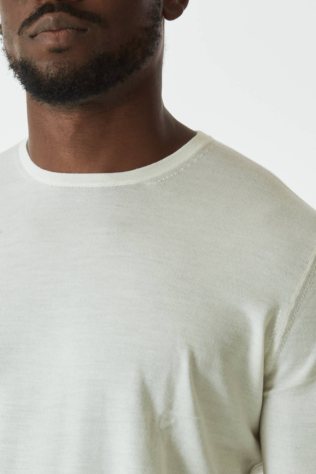 Maglia misto cashmere panna