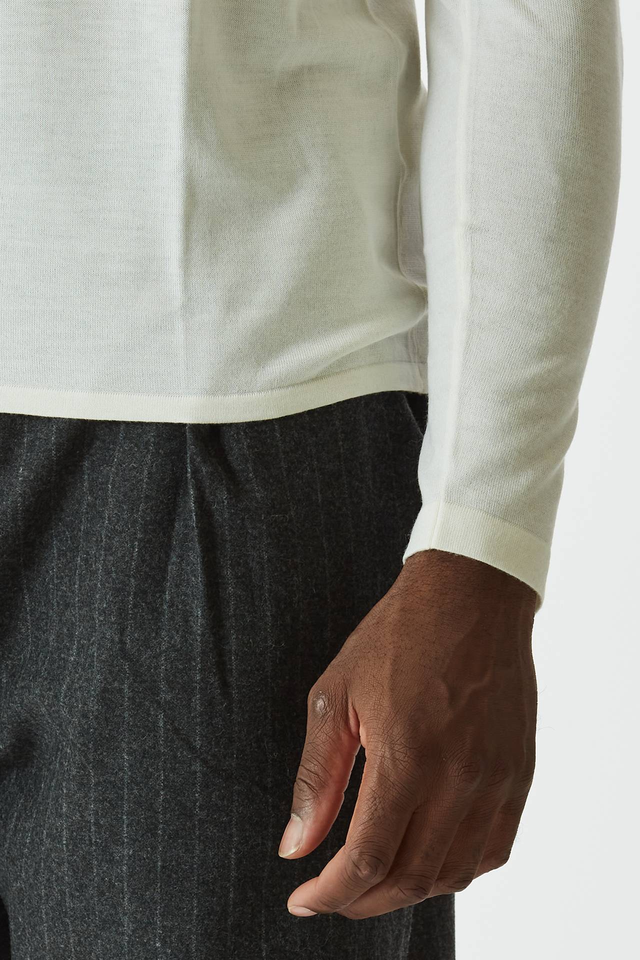 Maglia misto cashmere panna