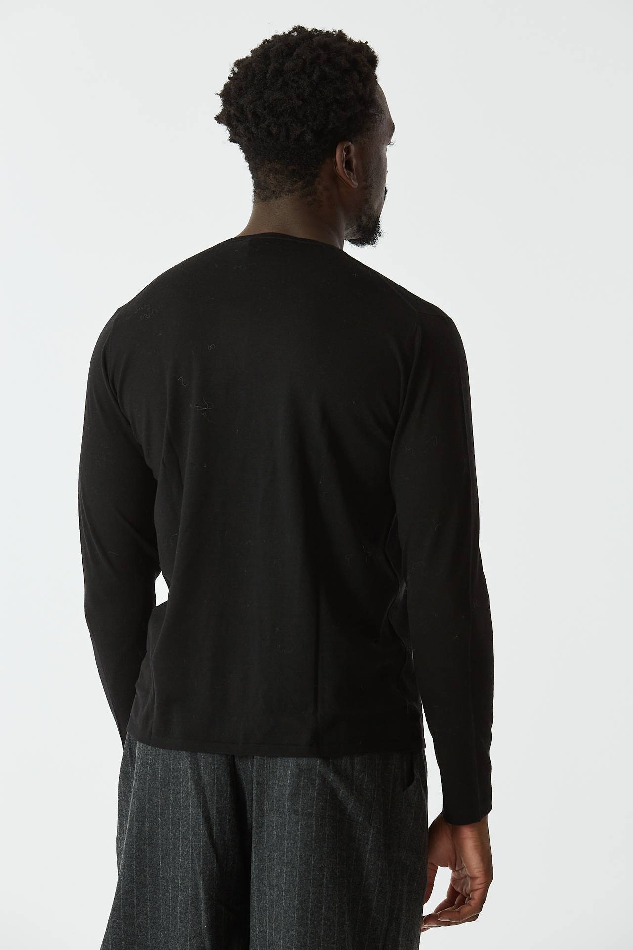 Maglia misto cashmere girocollo nero