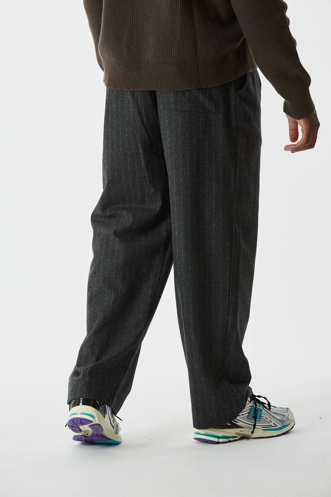 Pantalone in lana gessato grigio