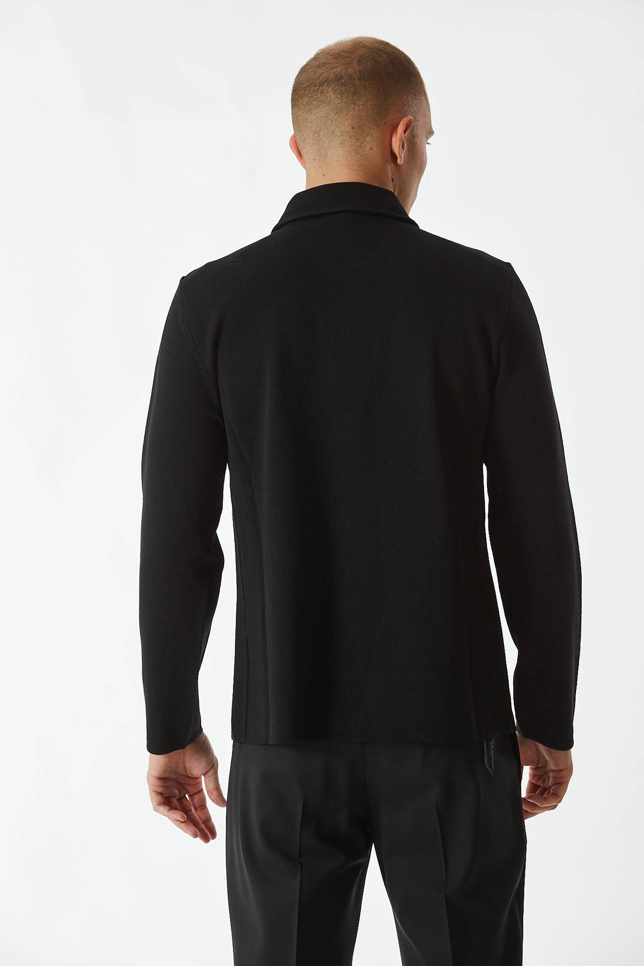 Overshirt in lana nero