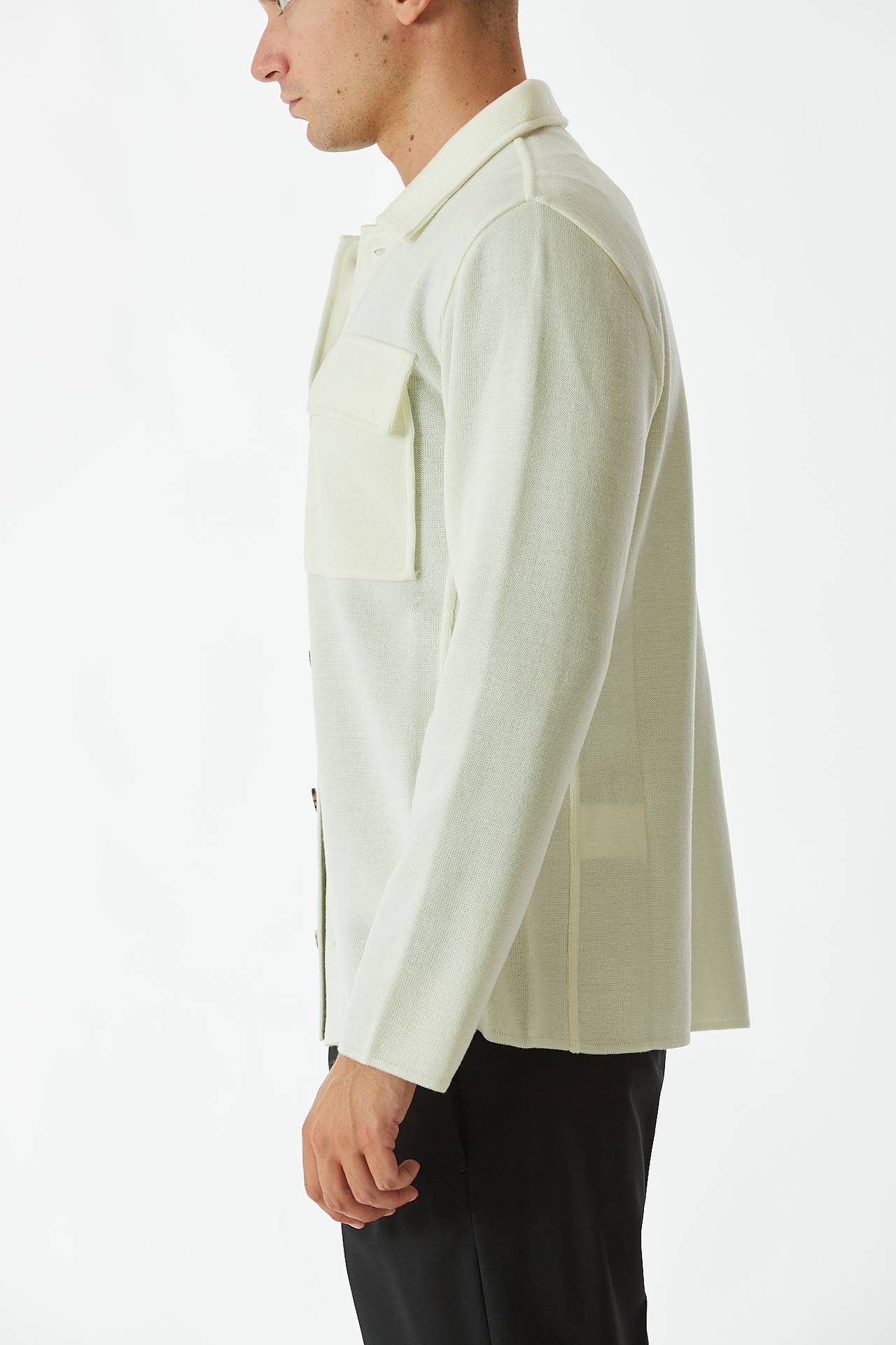 Overshirt in lana bianco