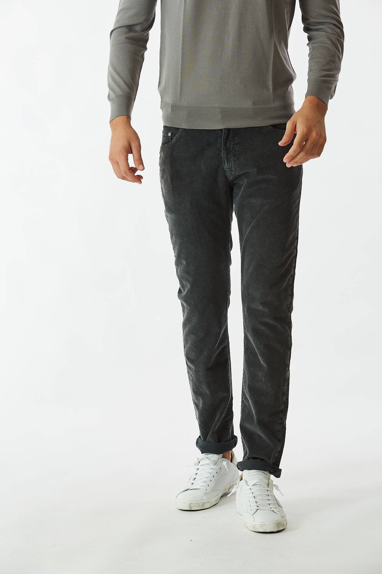 Jeans SWING in velluto grigio