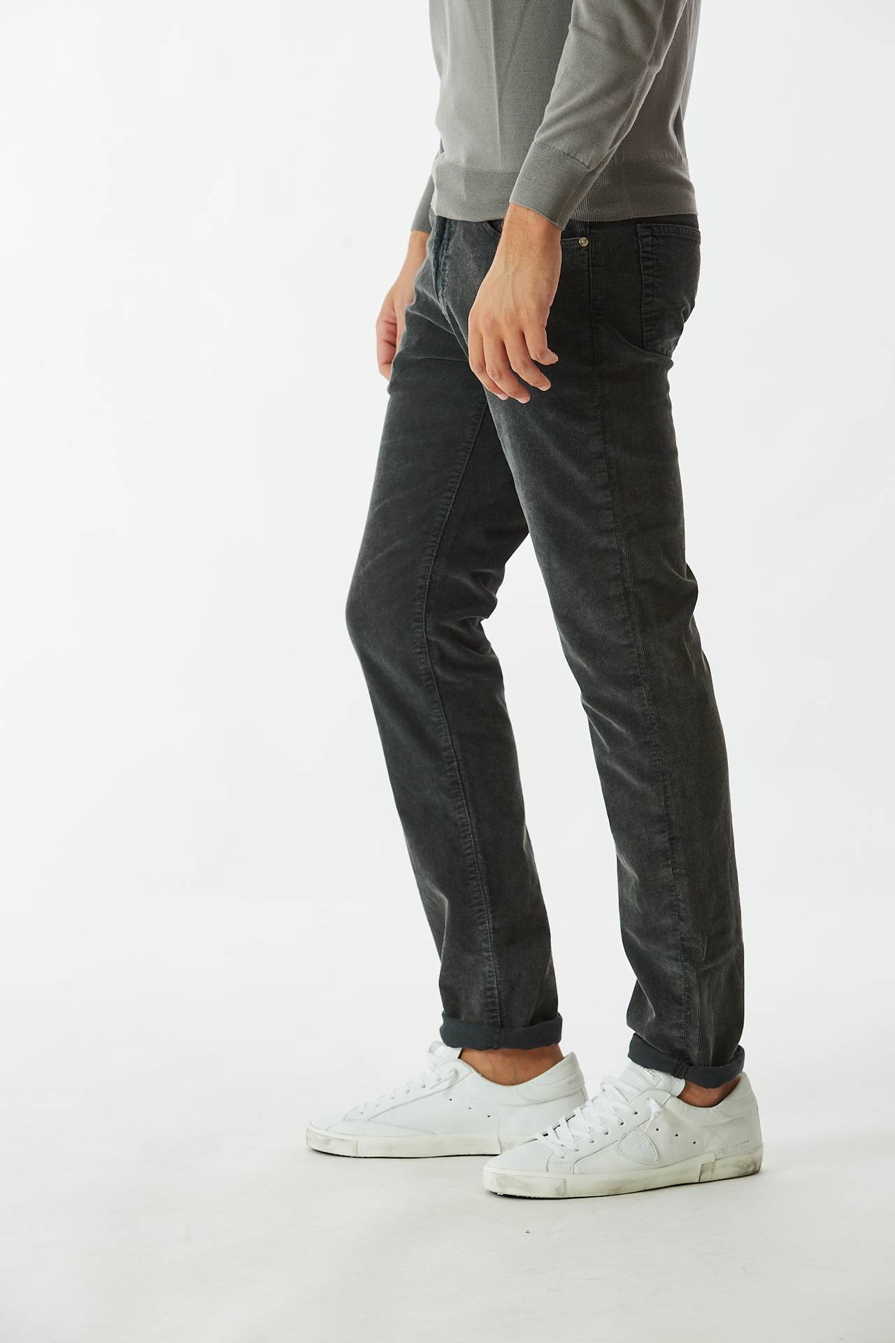 Jeans SWING in velluto grigio