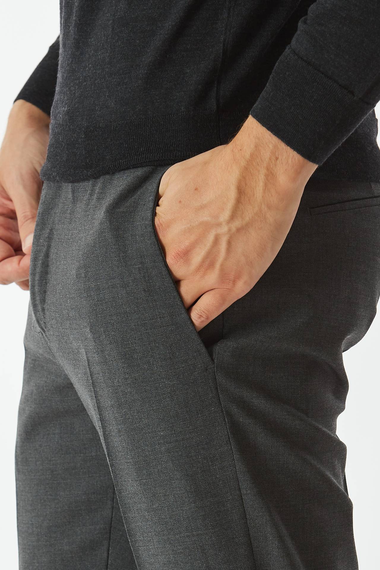 Pantalone EDGE- DIECI in lana grigio 