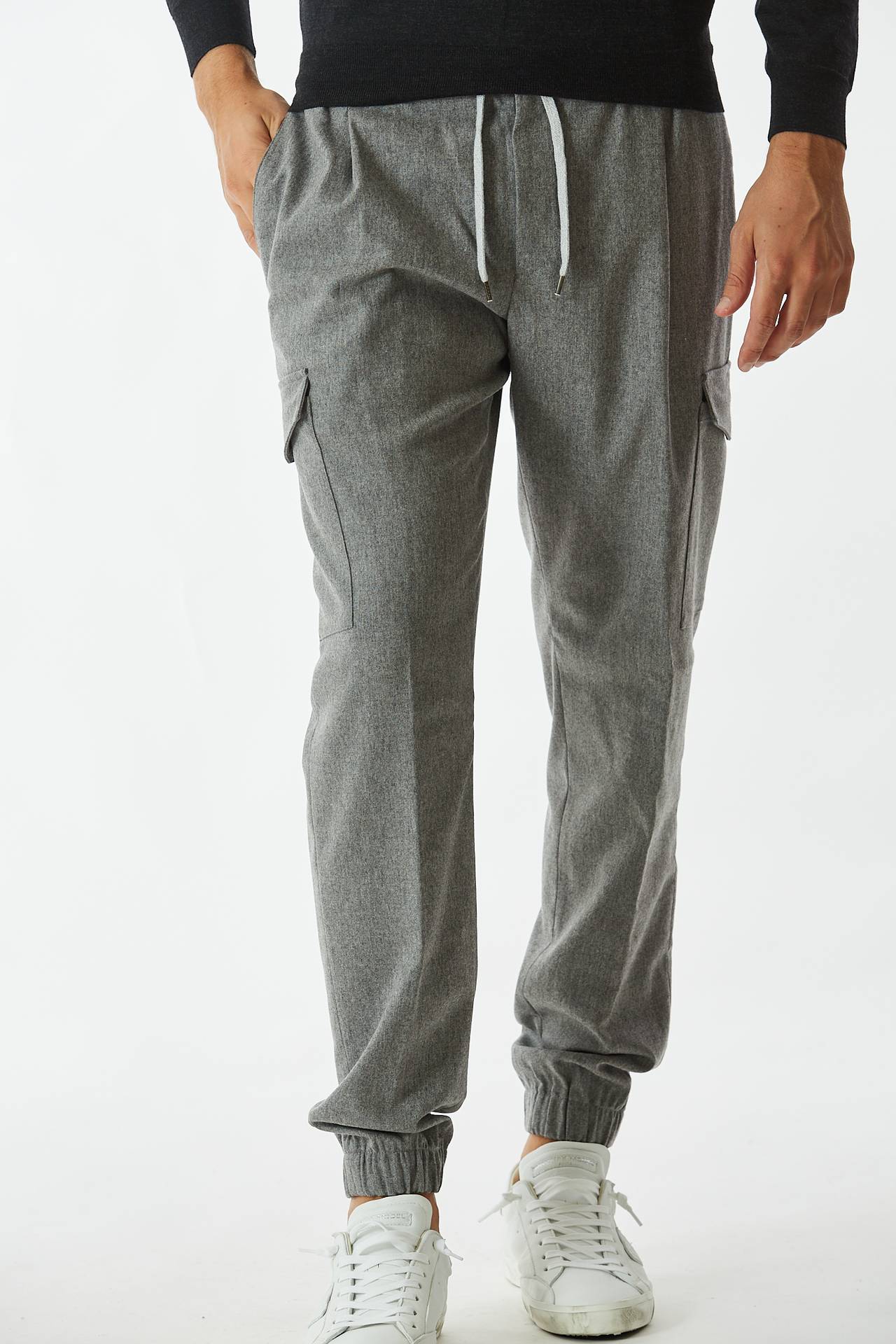 Pantalone SOFT FIT in flanella grigio 