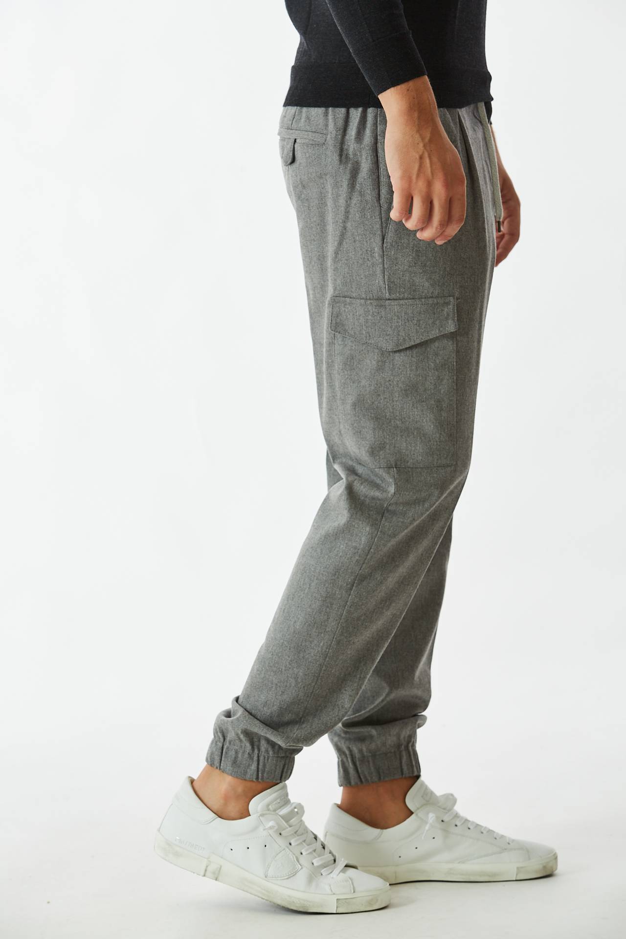 Pantalone SOFT FIT in flanella grigio 