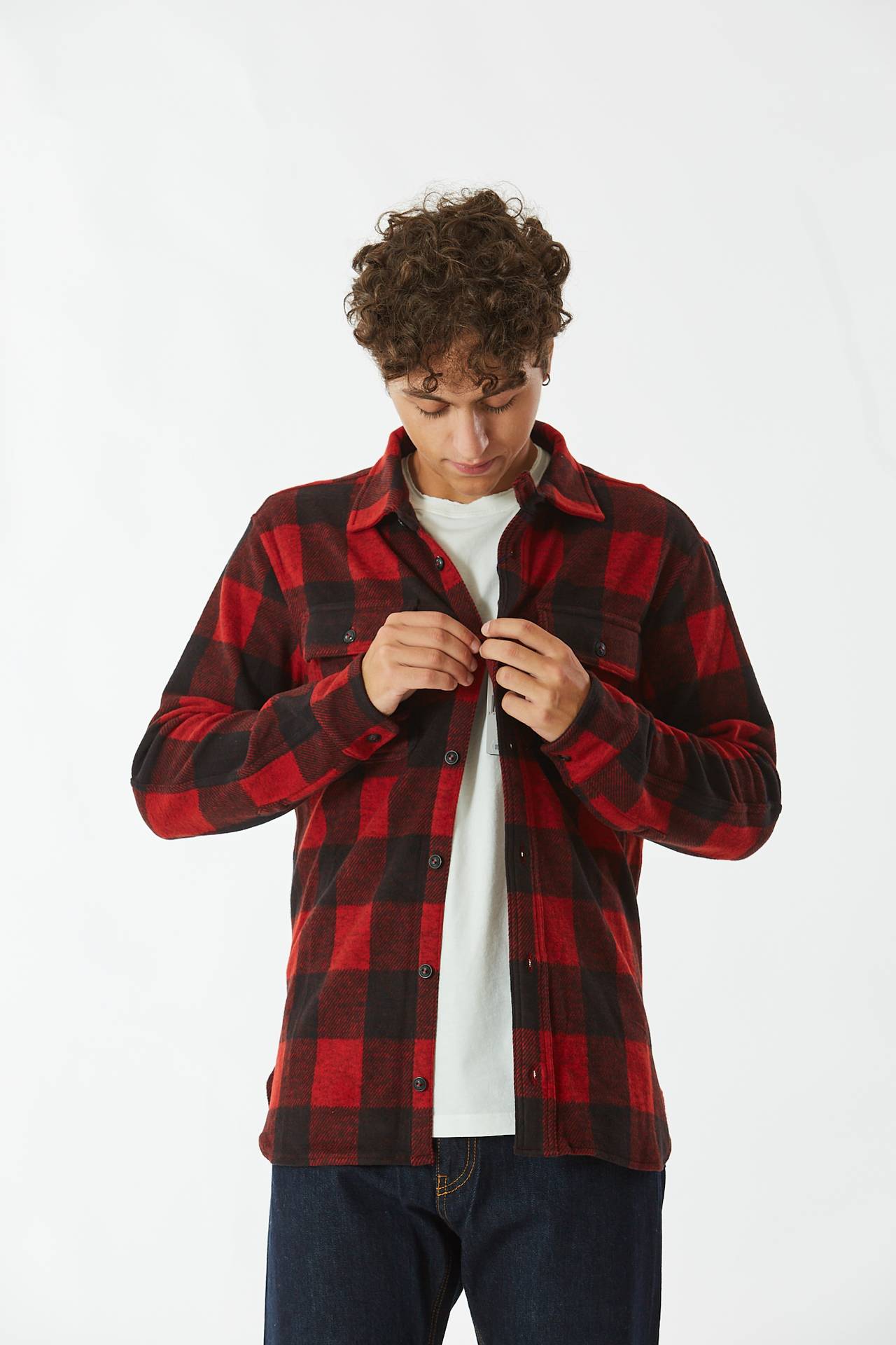 Camicia check rosso/nero
