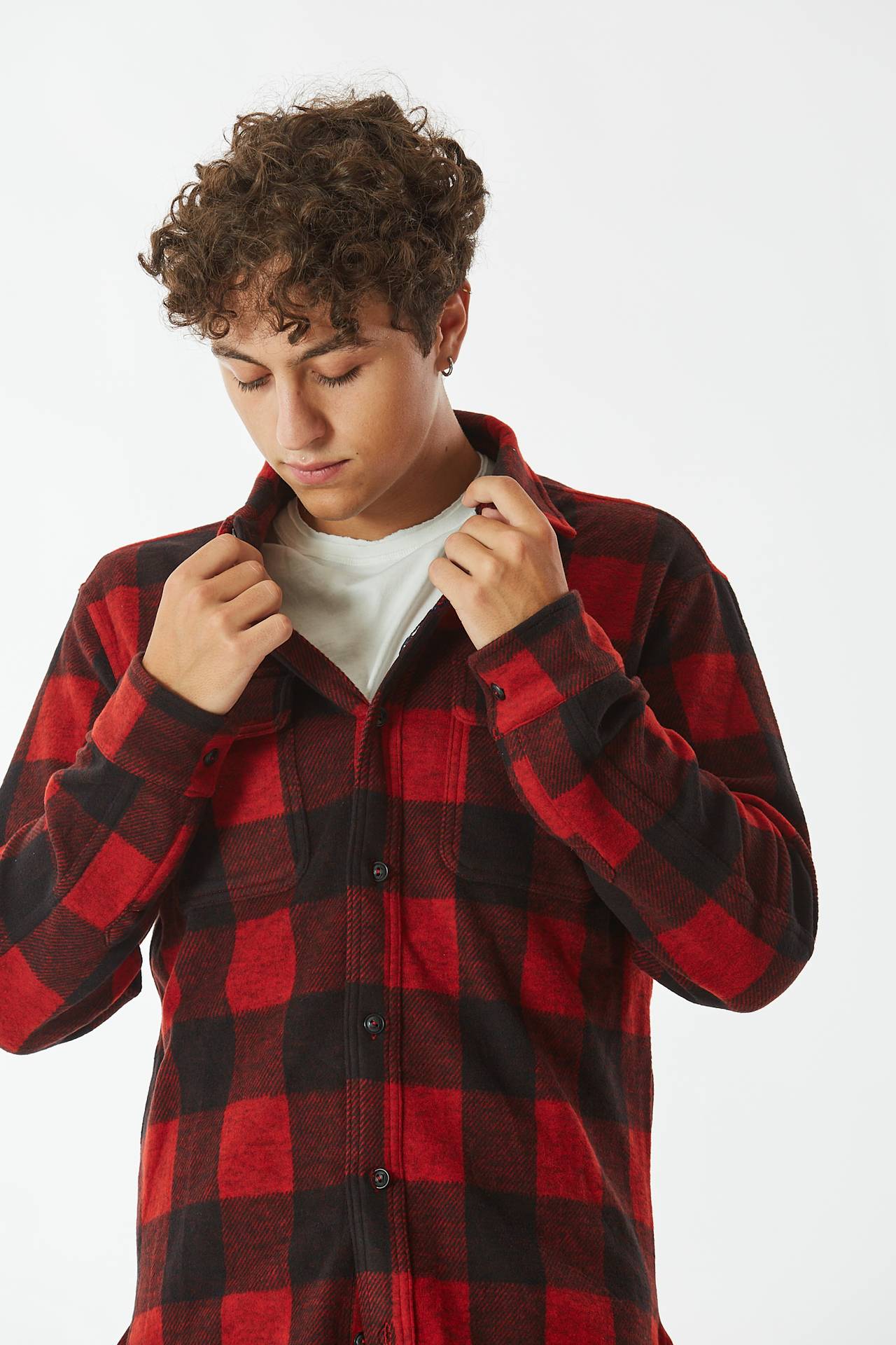 Camicia check rosso/nero