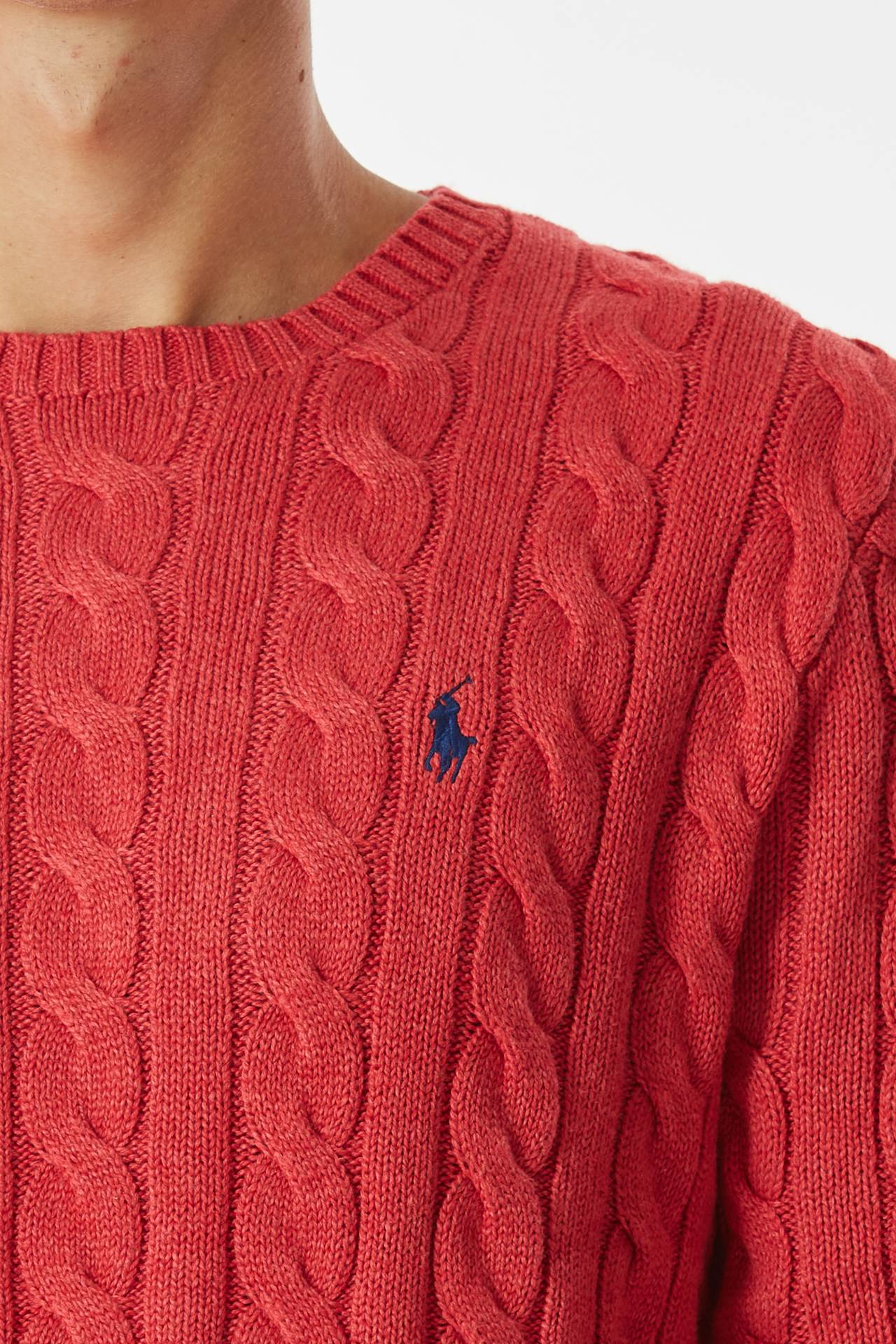 Maglia trecce corallo