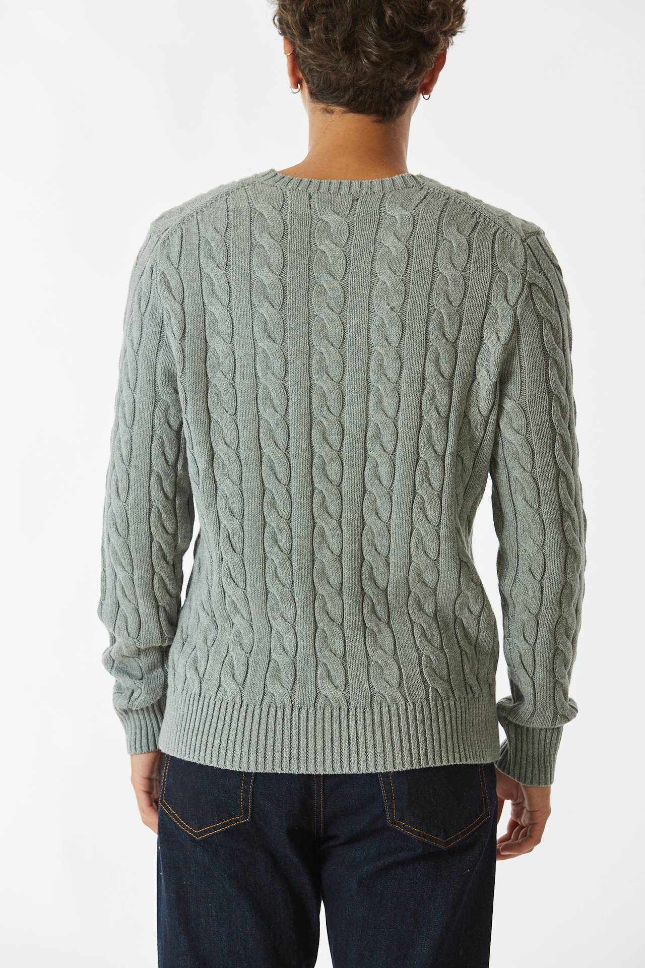 Maglia trecce grigio