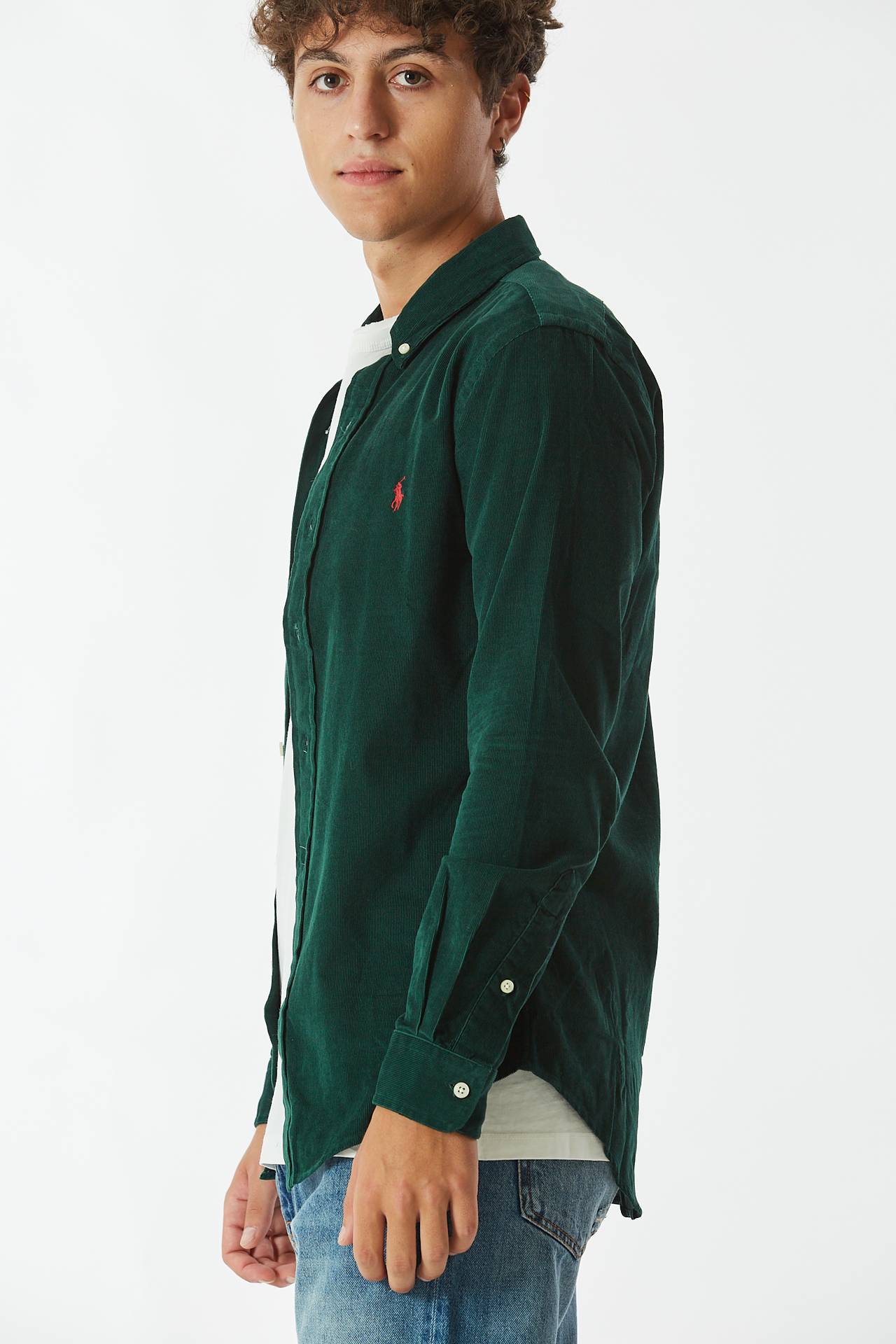 Camicia mille righe verde