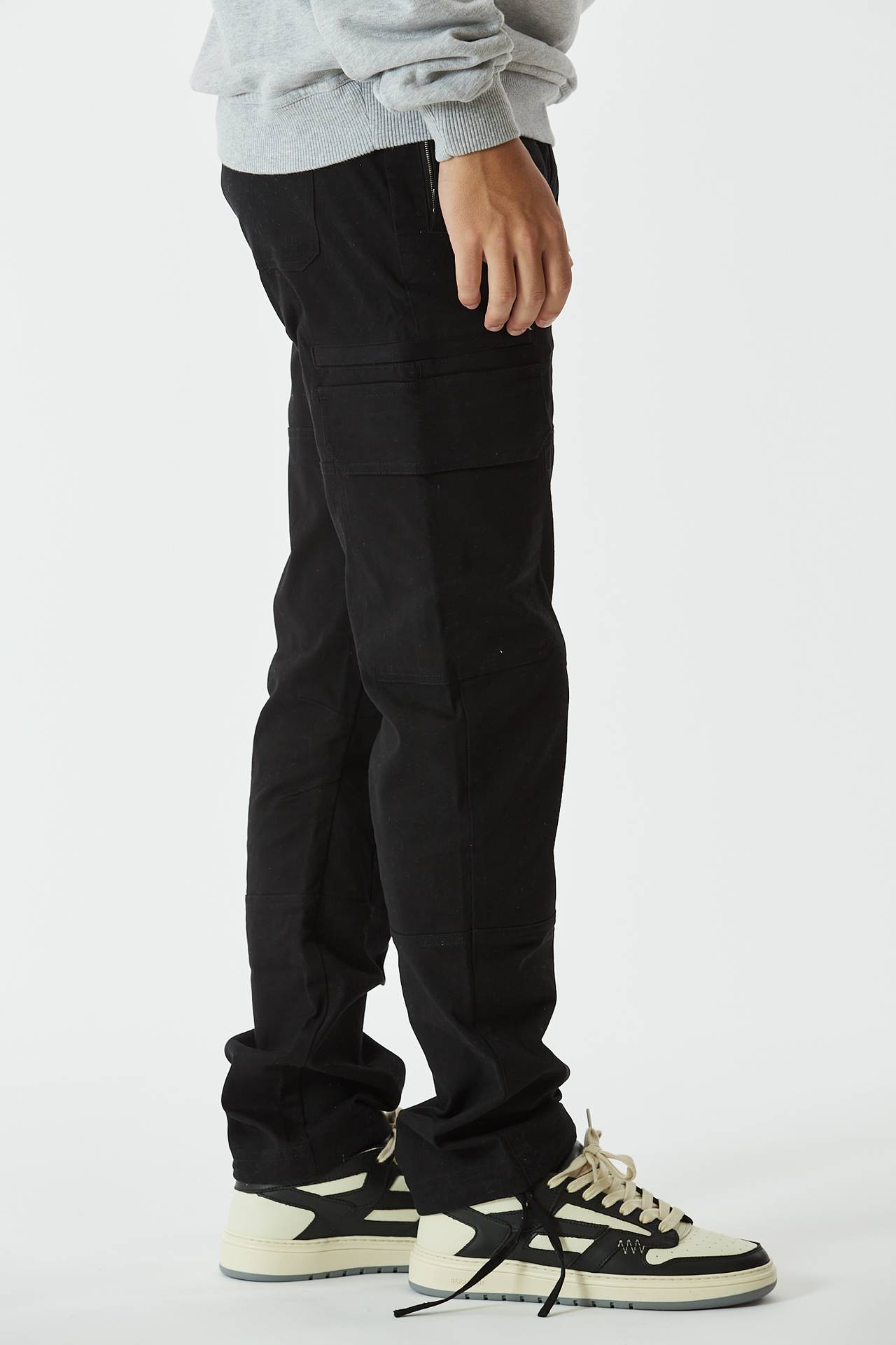 Pantalone cargo in cotone nero