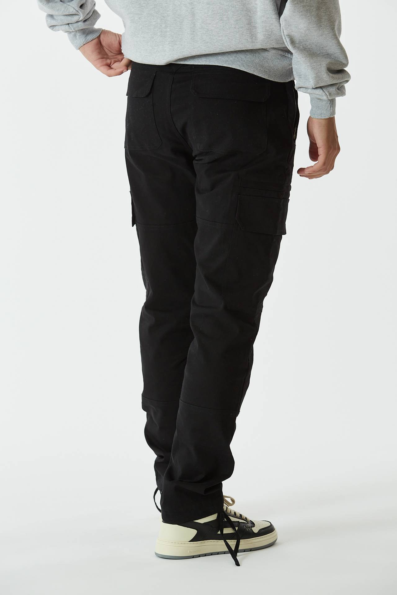 Pantalone cargo in cotone nero