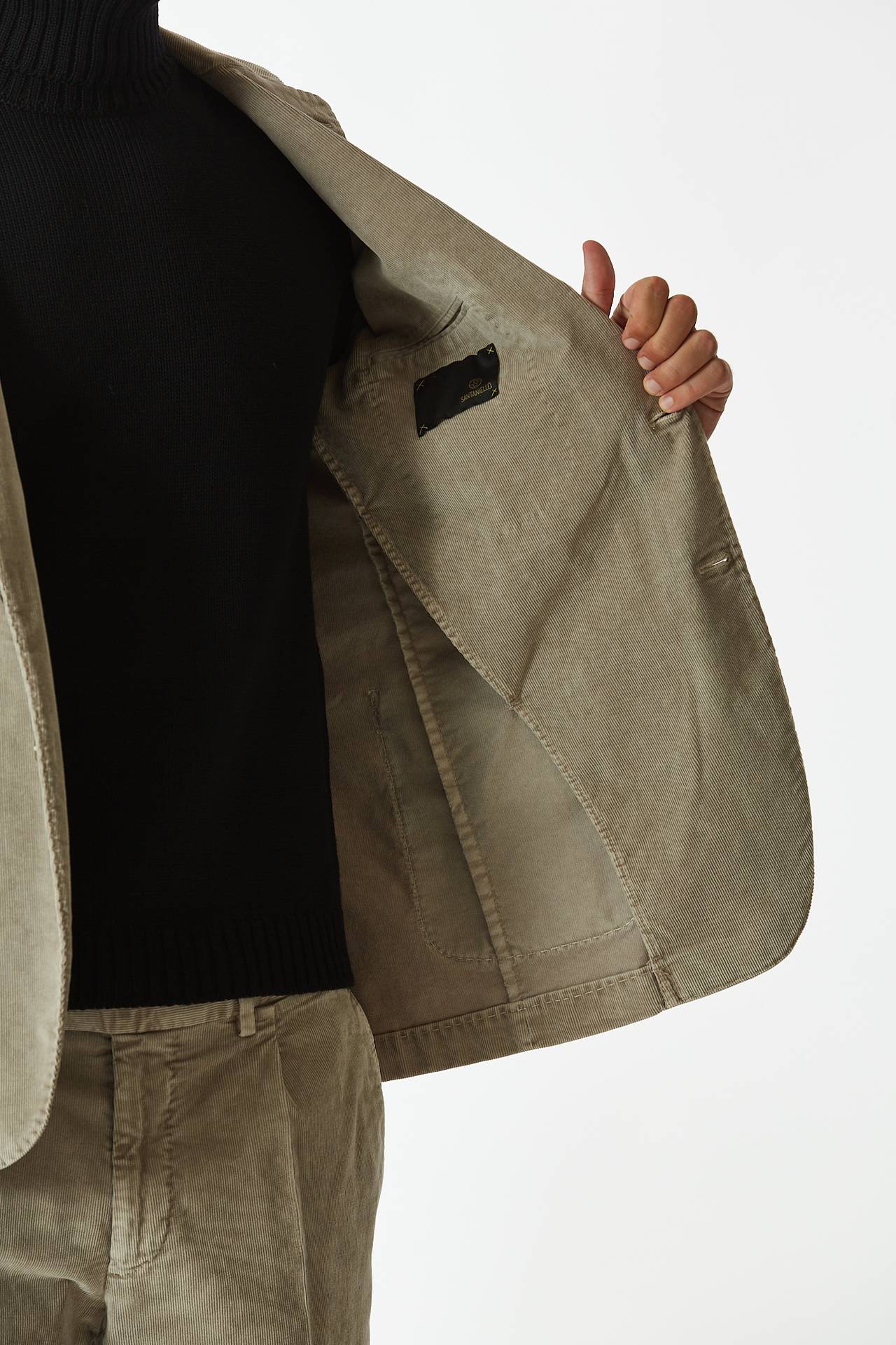 Abito monopetto velluto beige