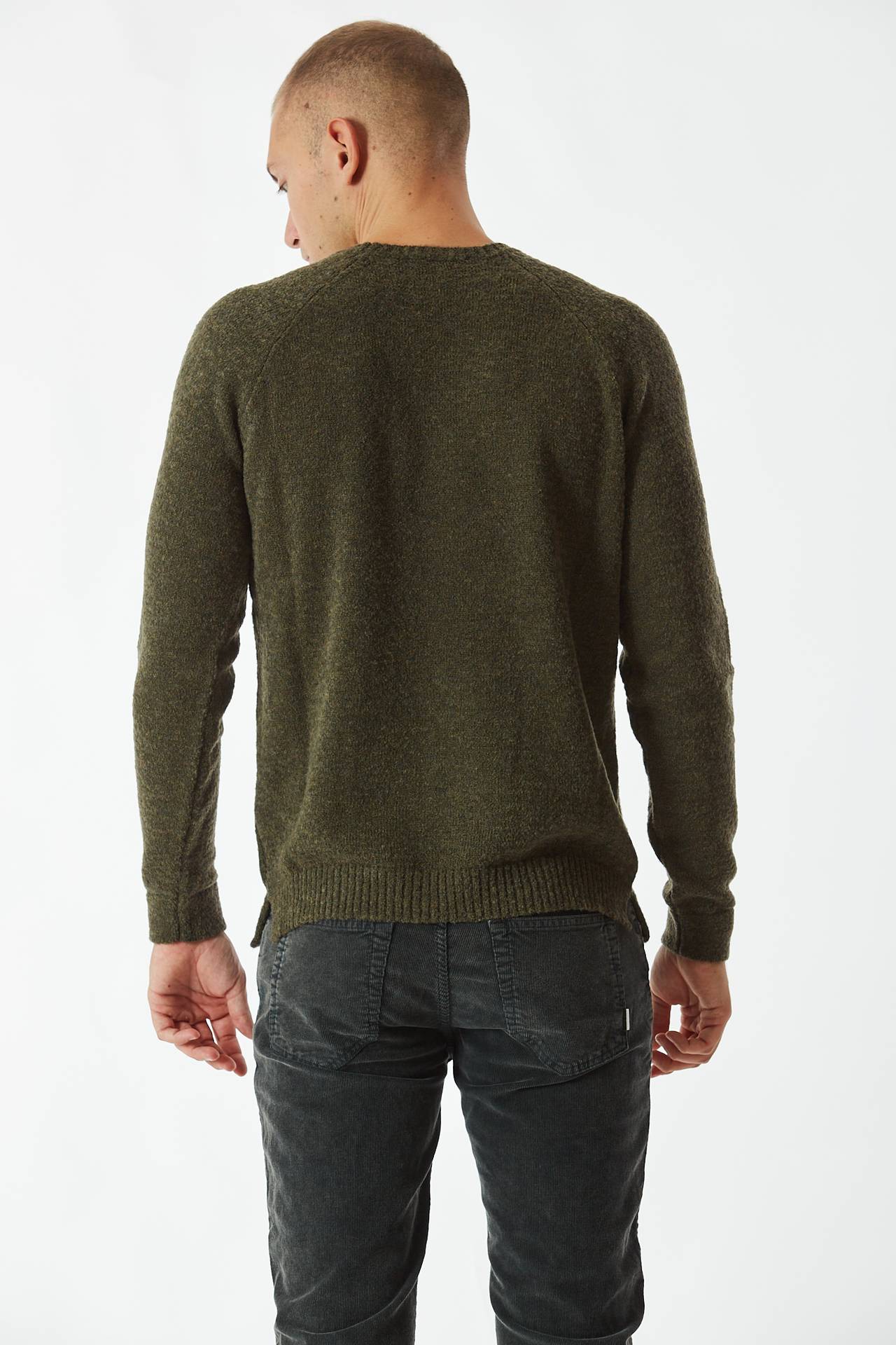 Maglia bouclè verde militare