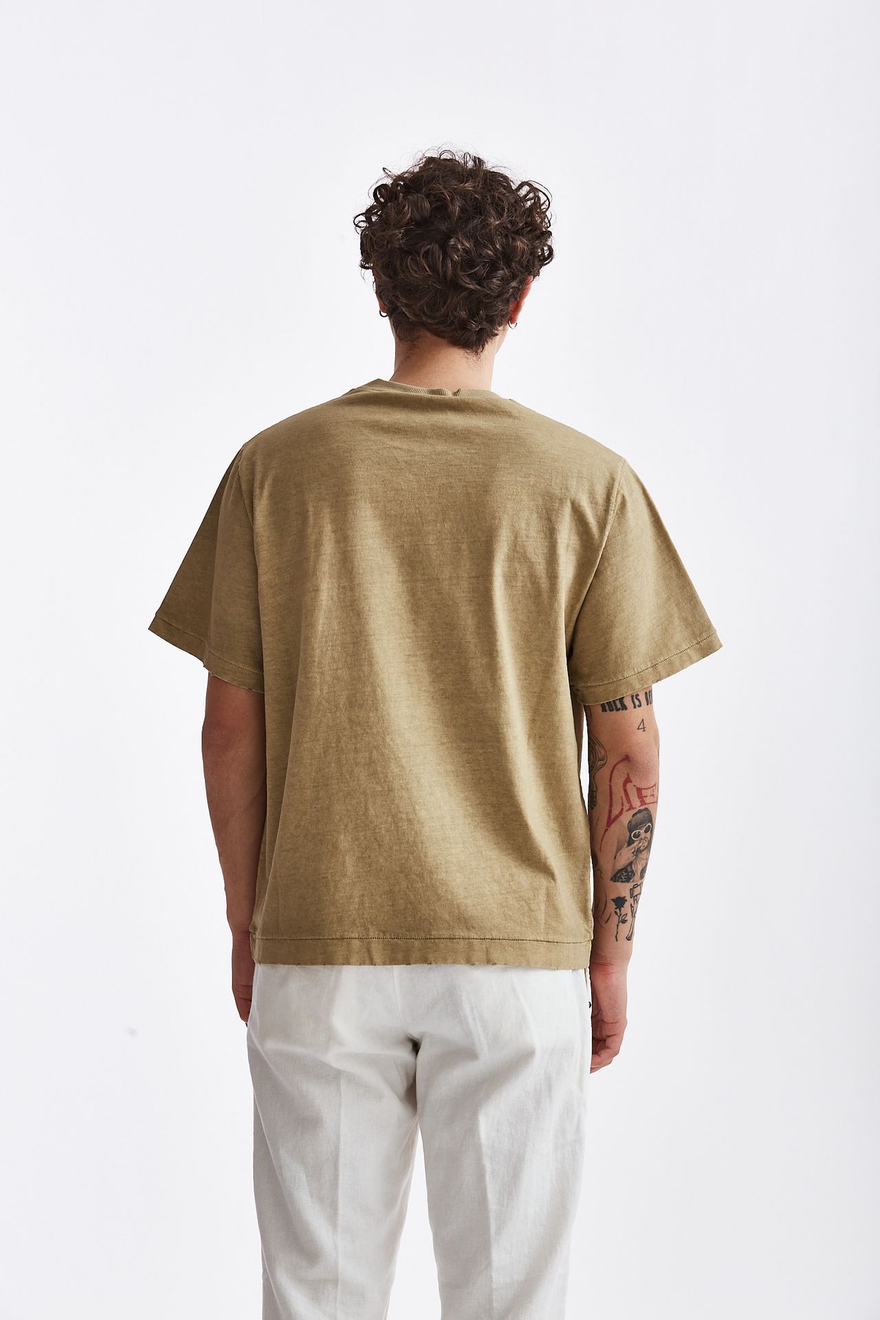 T-shirt in cotone beige