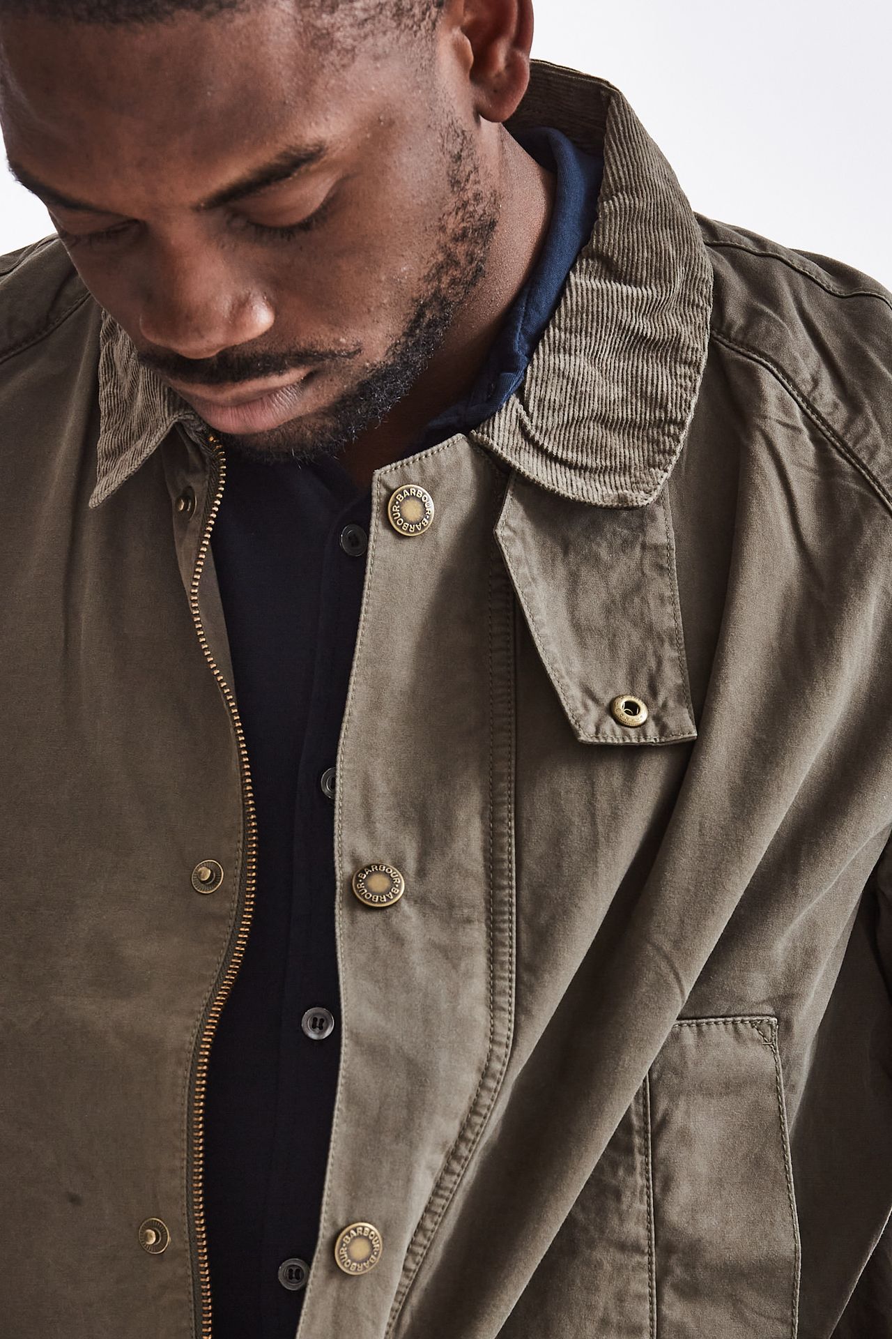 Giacca ASHBY CASUAL in cotone verde Barbour Uomo Pier Abbigliamento Worldwide
