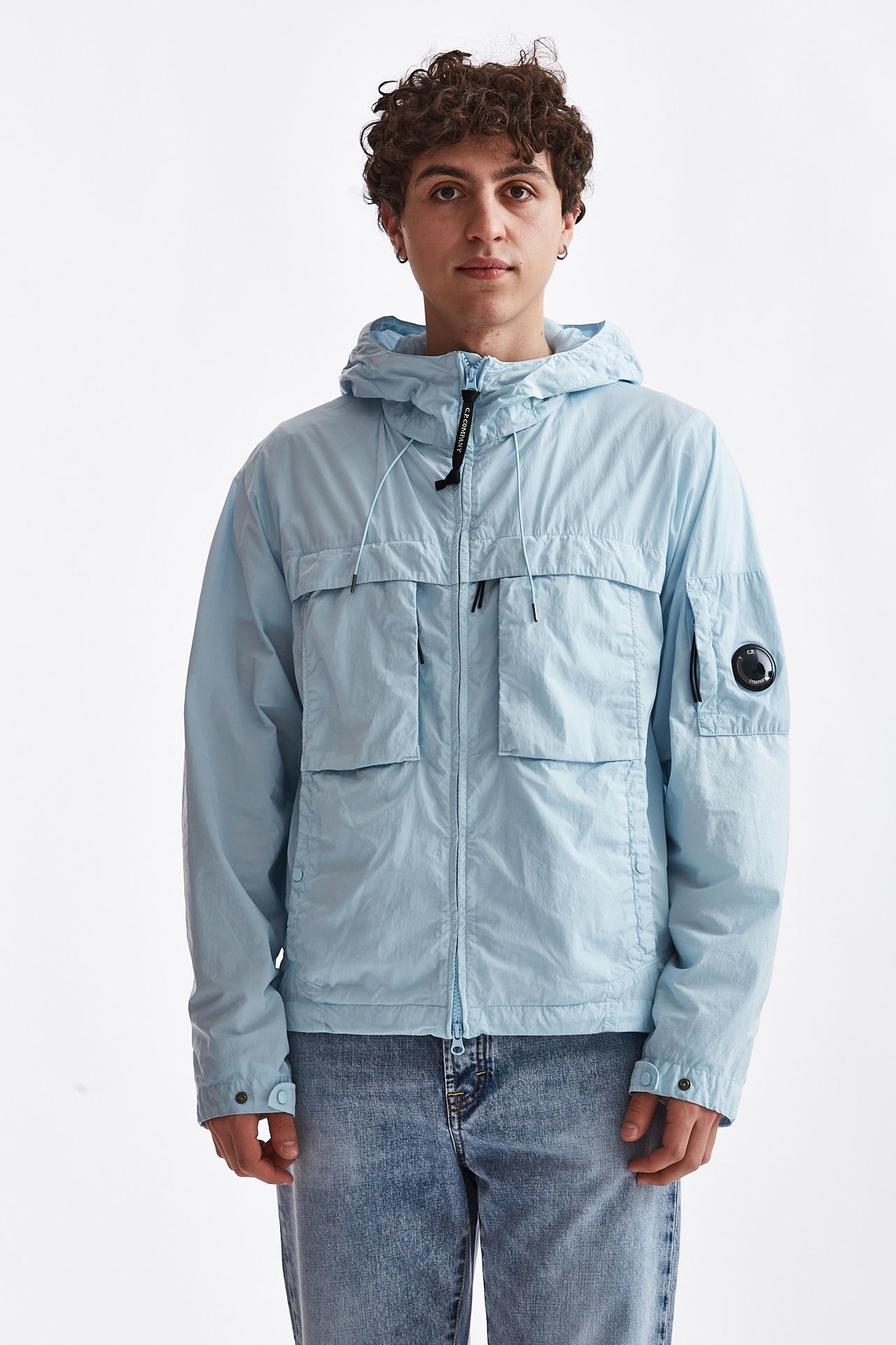 Giubbino R-HOODED JACKET azzurro