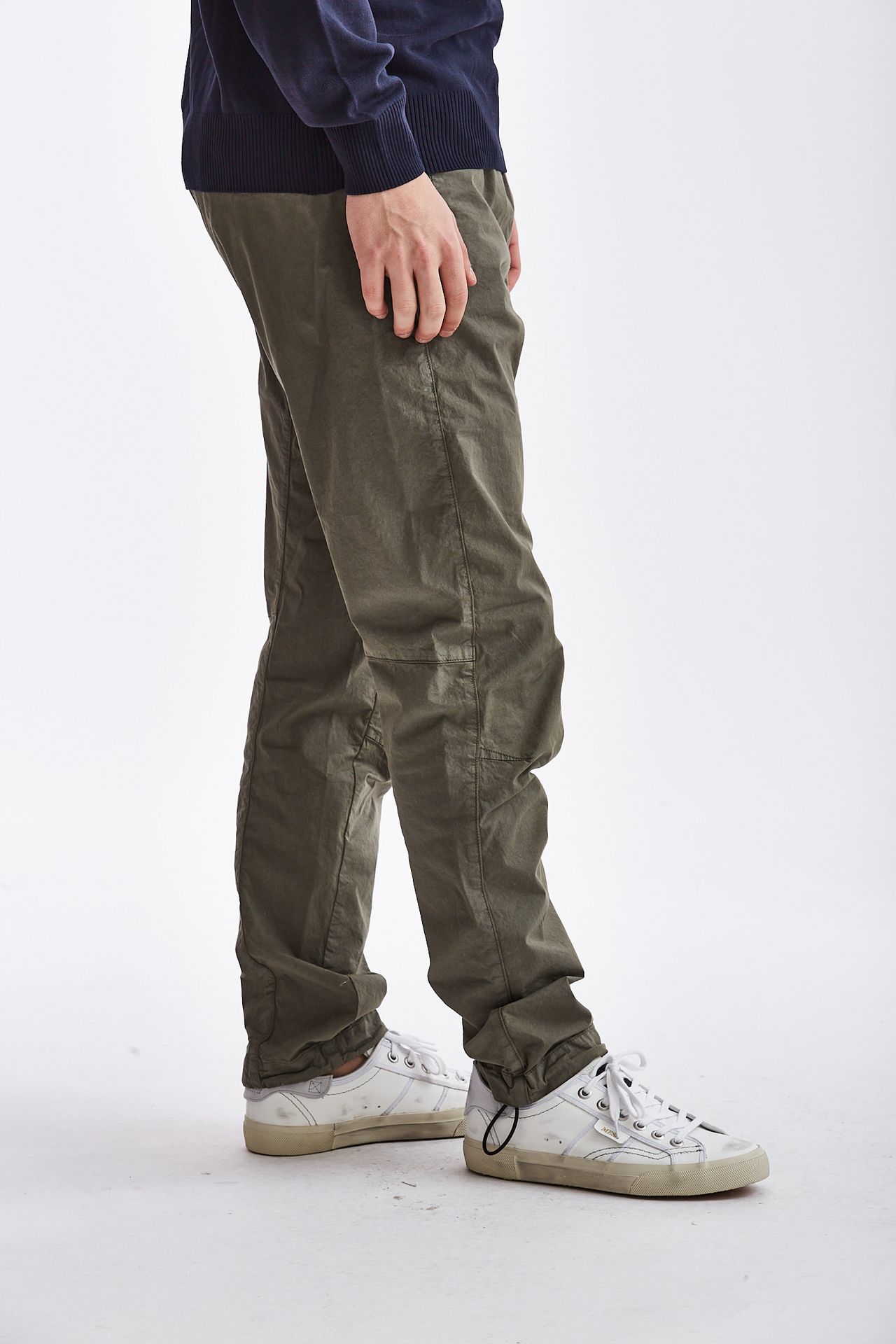 Pantalone cargo in cotone stretch verde 