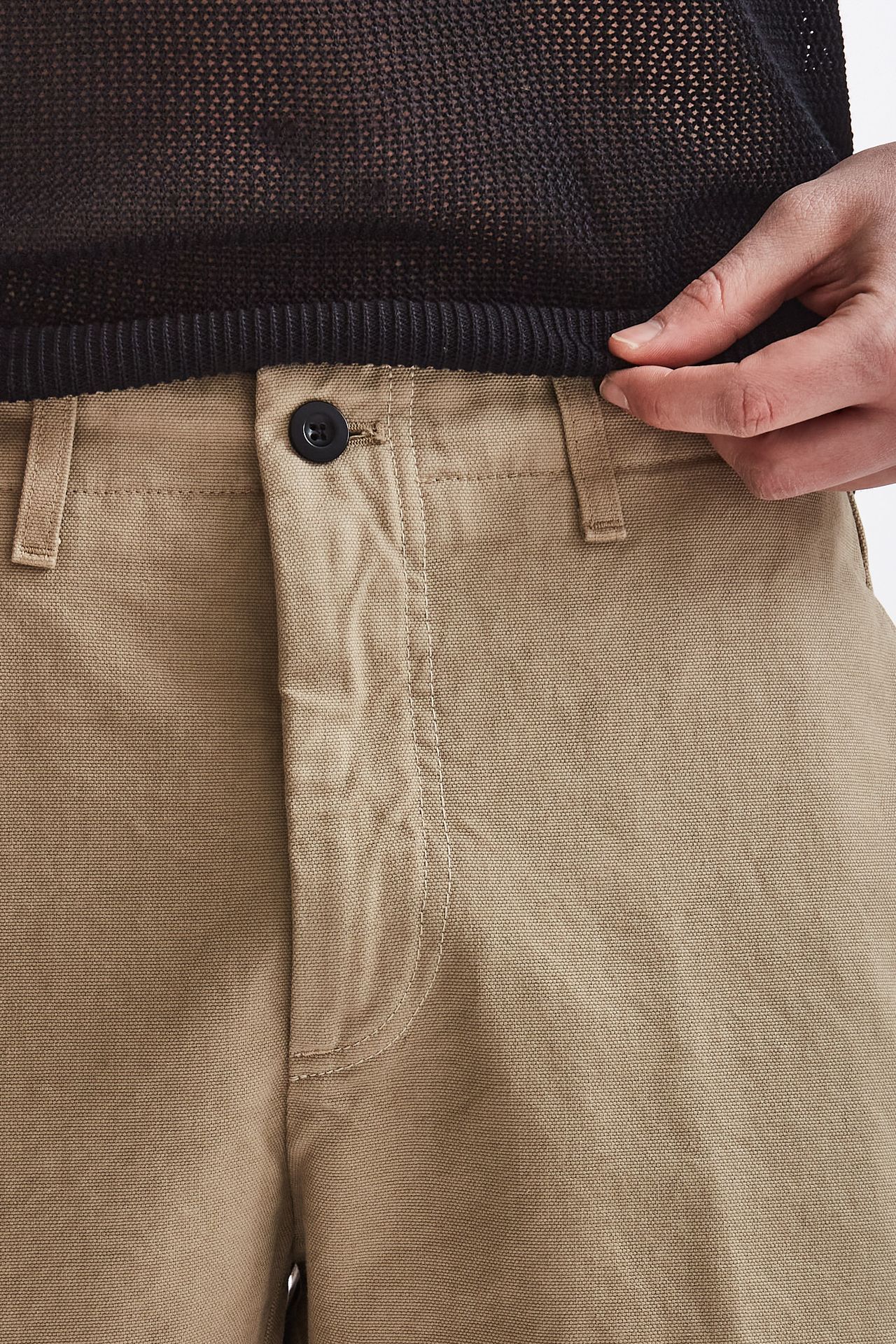 Pantalone OFF in cotone cammello