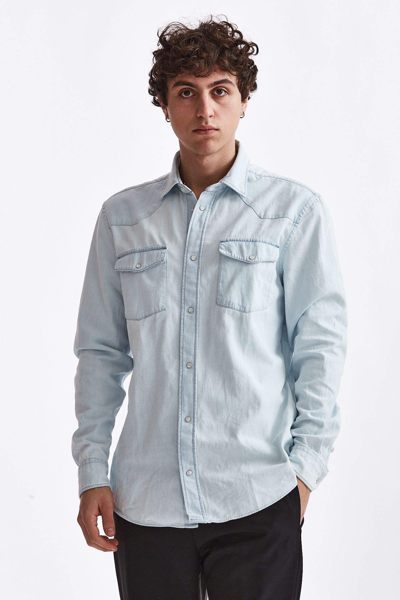 Camicia jeans lavaggio chiaro