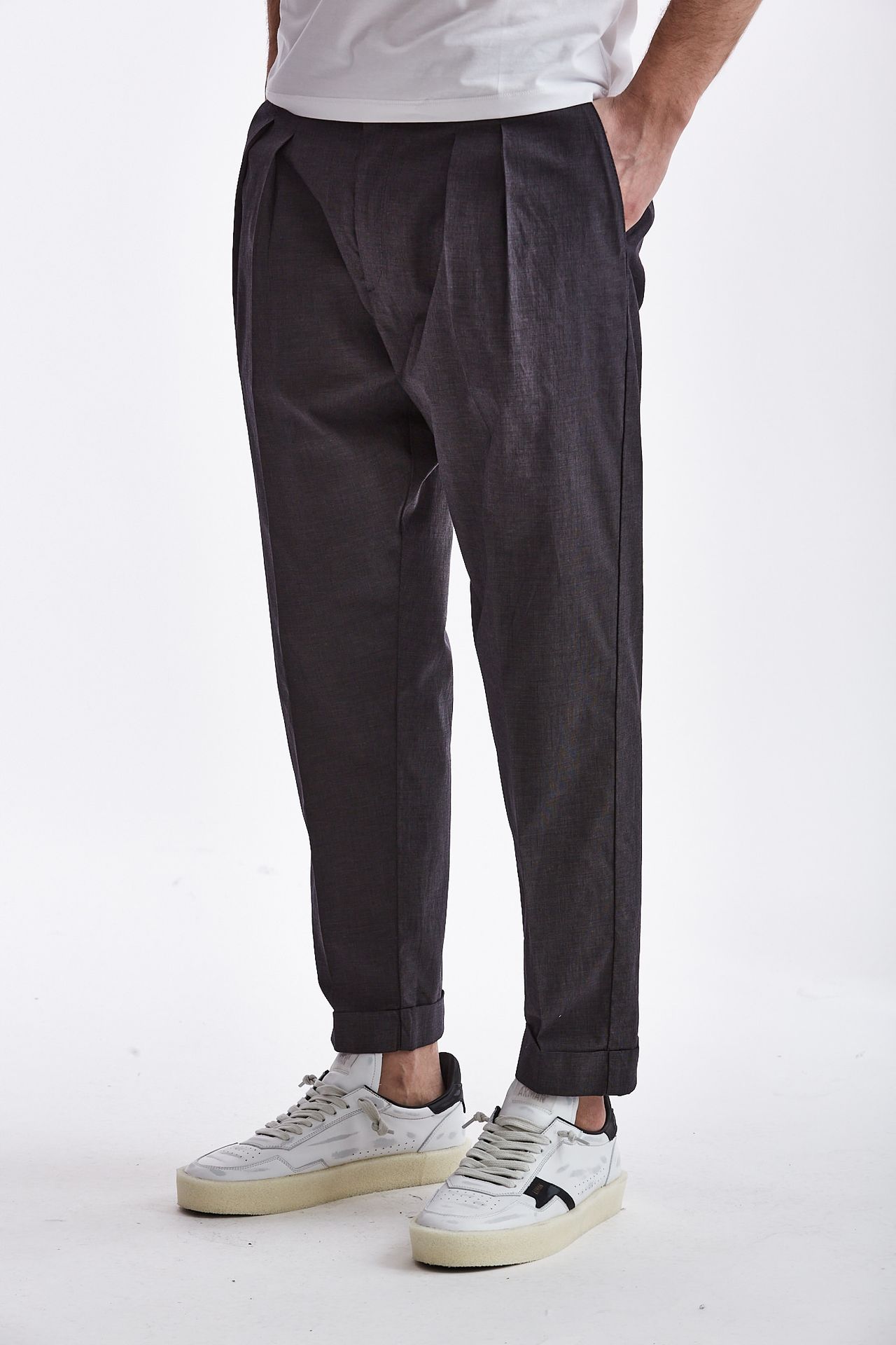 Pantalone OSCAR in cotone grigio Dondup Uomo Pier Abbigliamento Worldwide