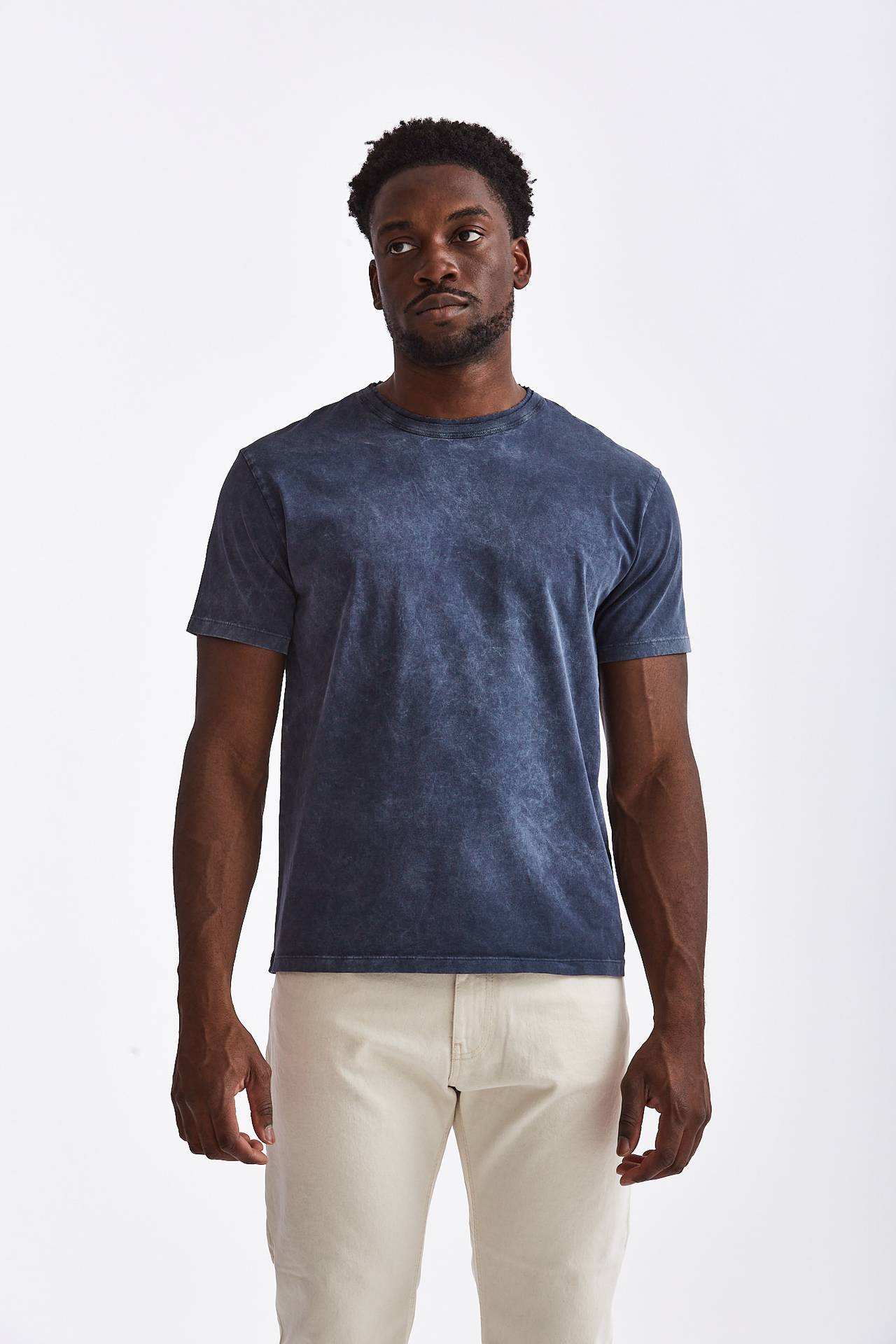 T-shirt in cotone old blu