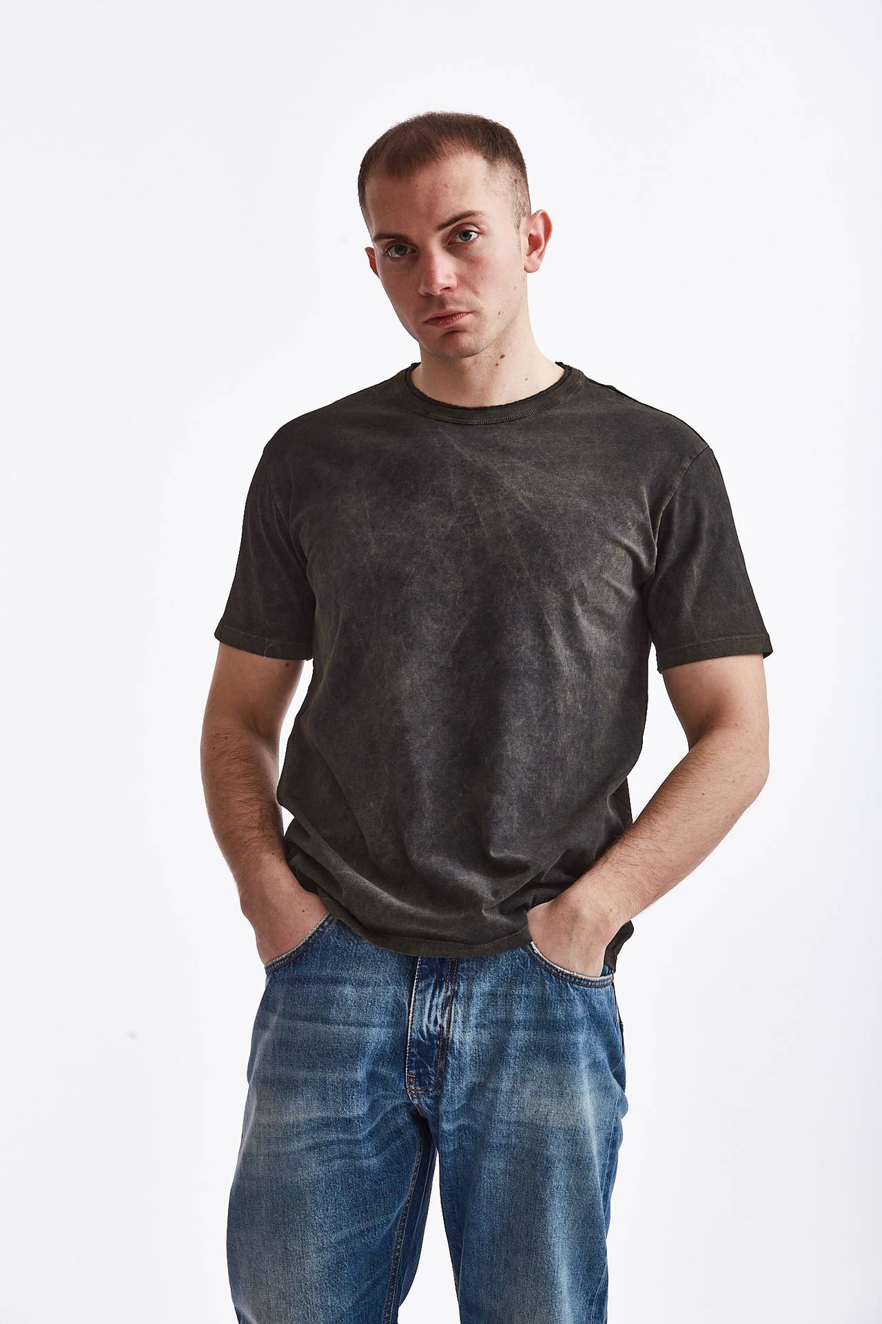 T-shirt in cotone old nero