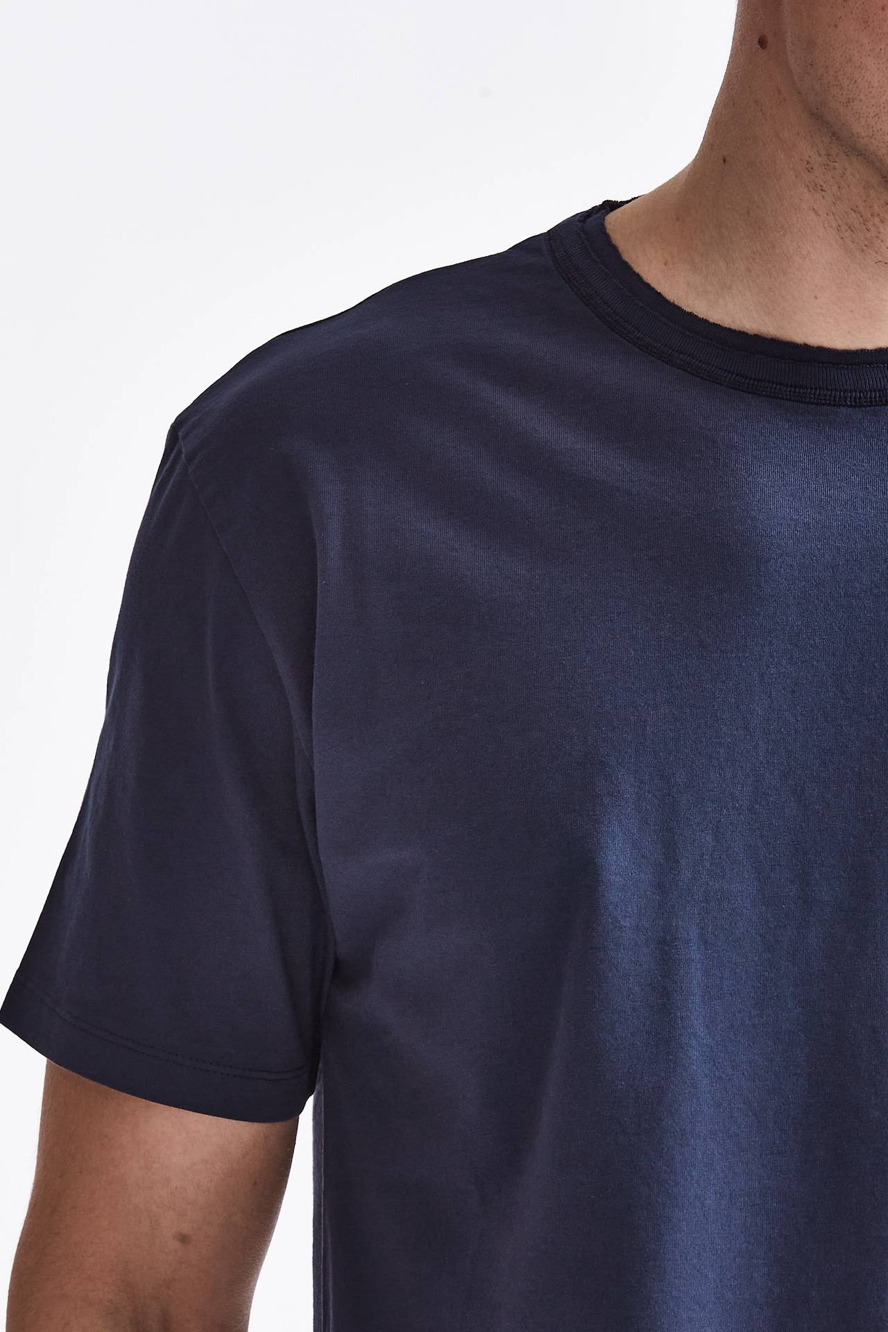 T-shirt tre colli in cotone blu