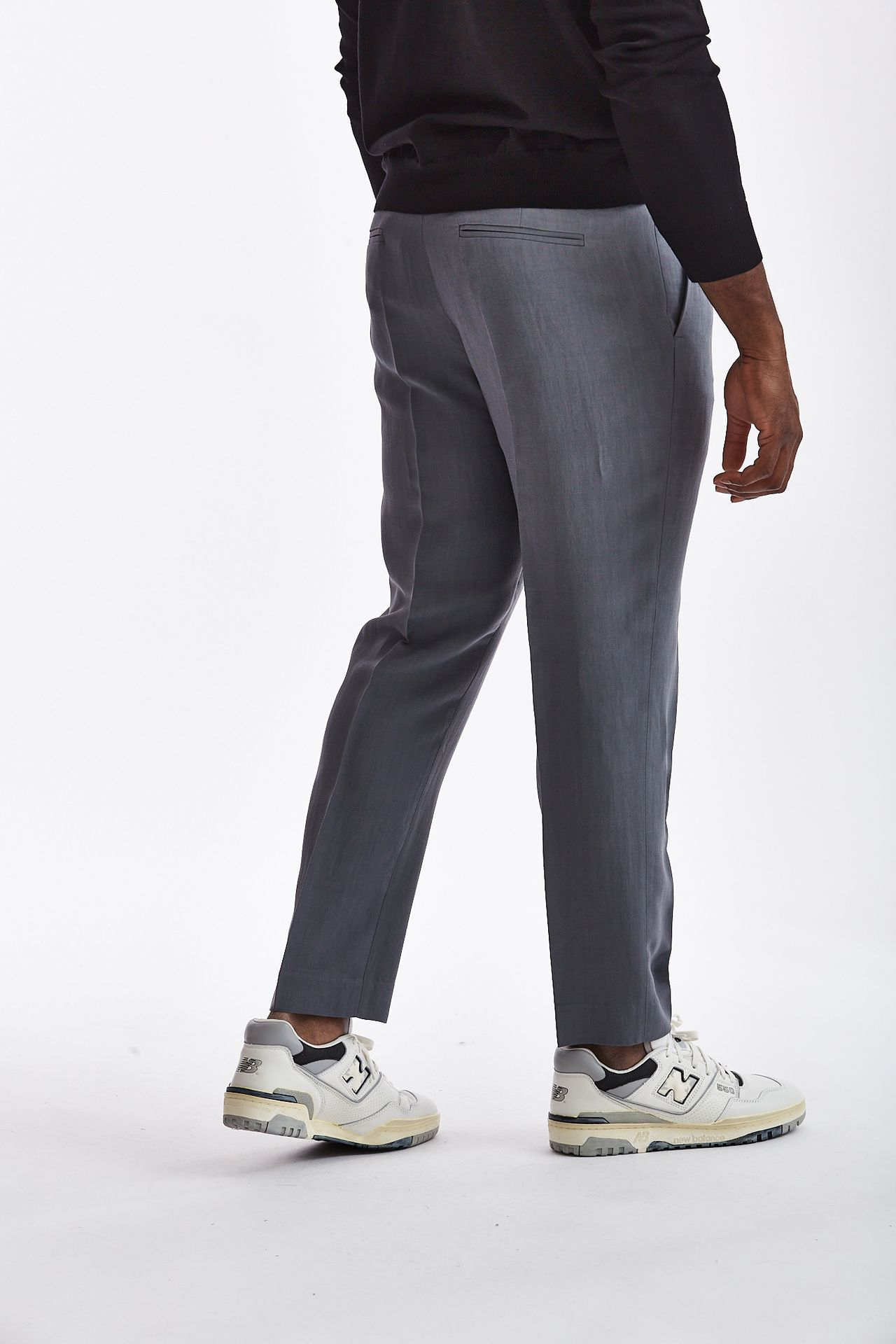 Pantalone in lino viscosa grigio