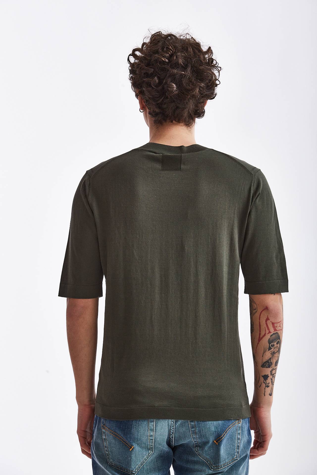 T-shirt in cotone verde militare