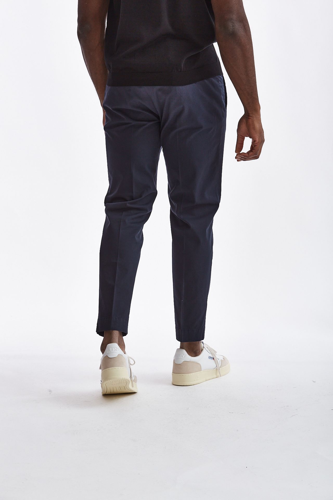 Pantalone in cotone stretch blu