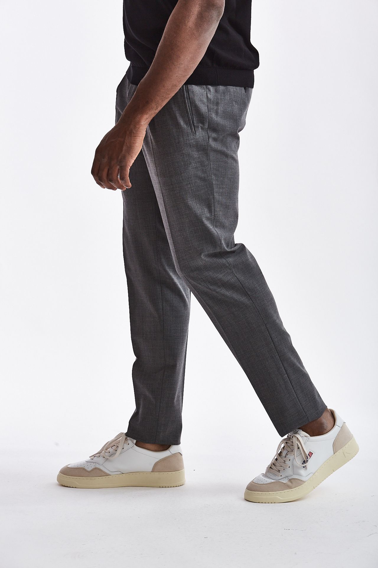 Pantalone in misto lana stretch grigio