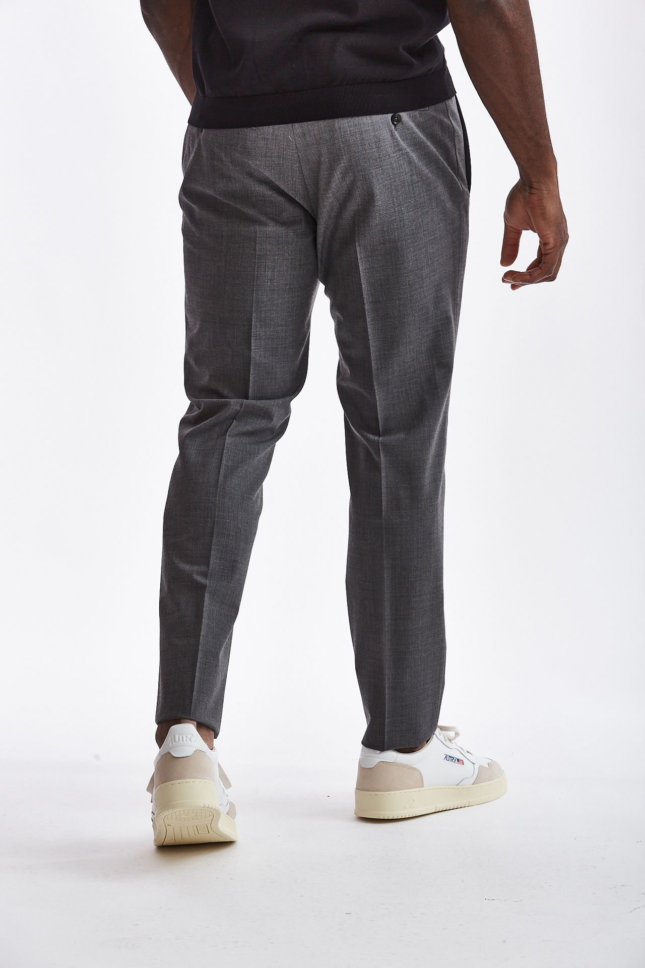 Pantalone in misto lana stretch grigio