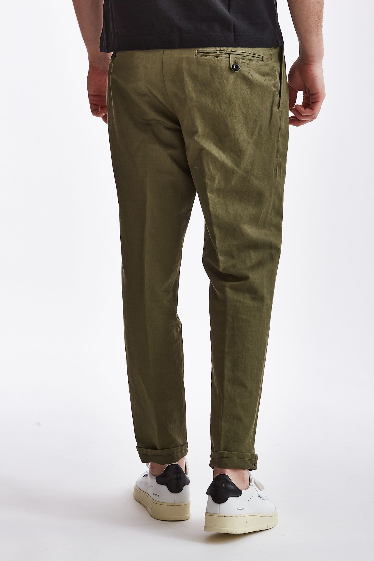 Pantalone SLACKS in lino e cotone verde